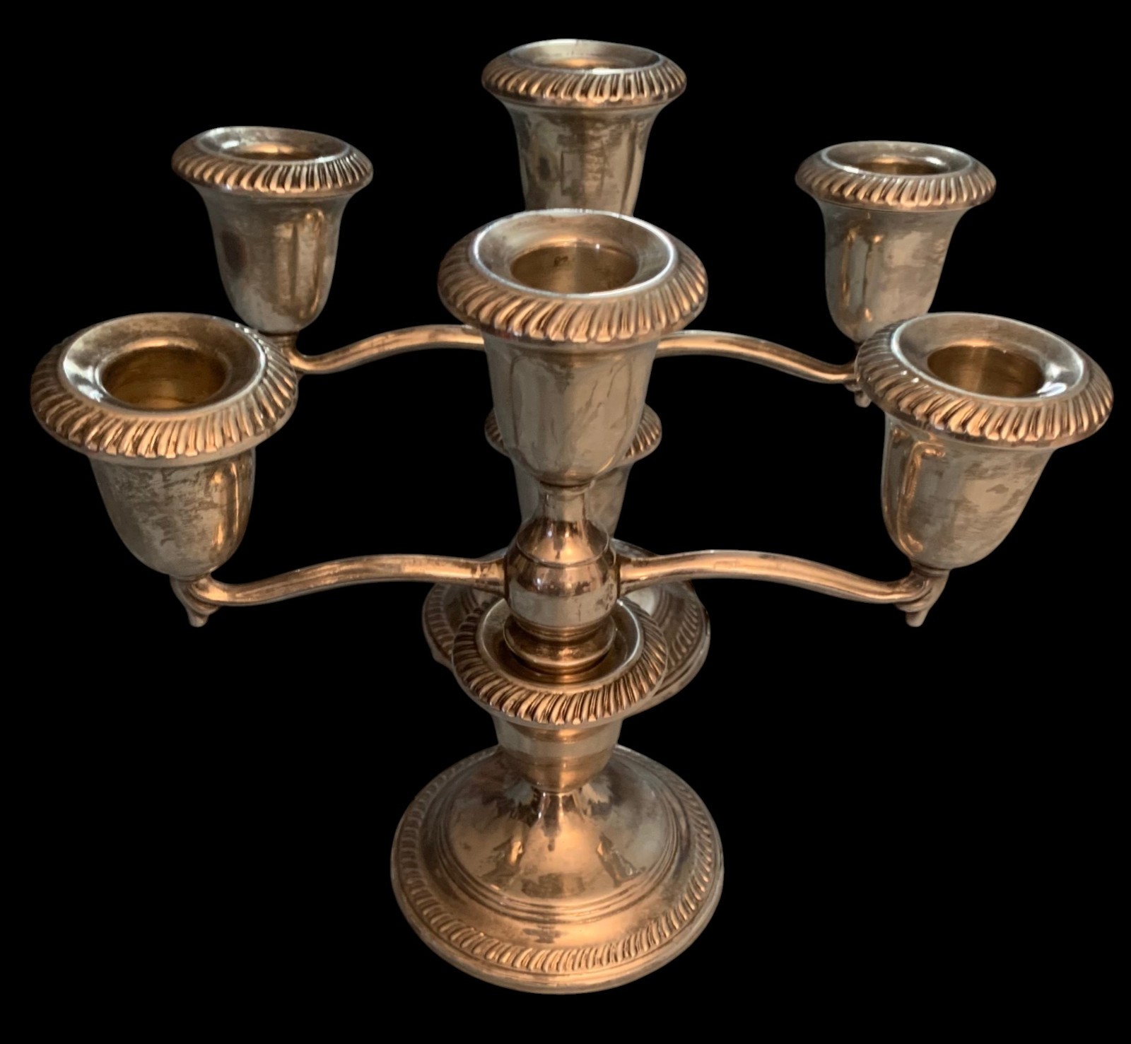 Sterling Silver Weighted "735" 3 Arm Candlestick Candelabra PAIR* HALLMARK