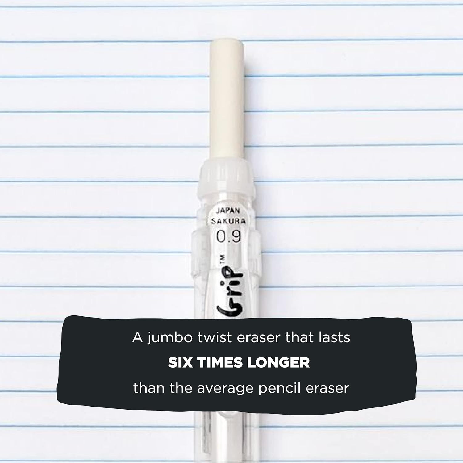 Sumogrip Pencil with Comfort Grip - 0.9 Mm Ergonomic Mechanical Pencil - Clear