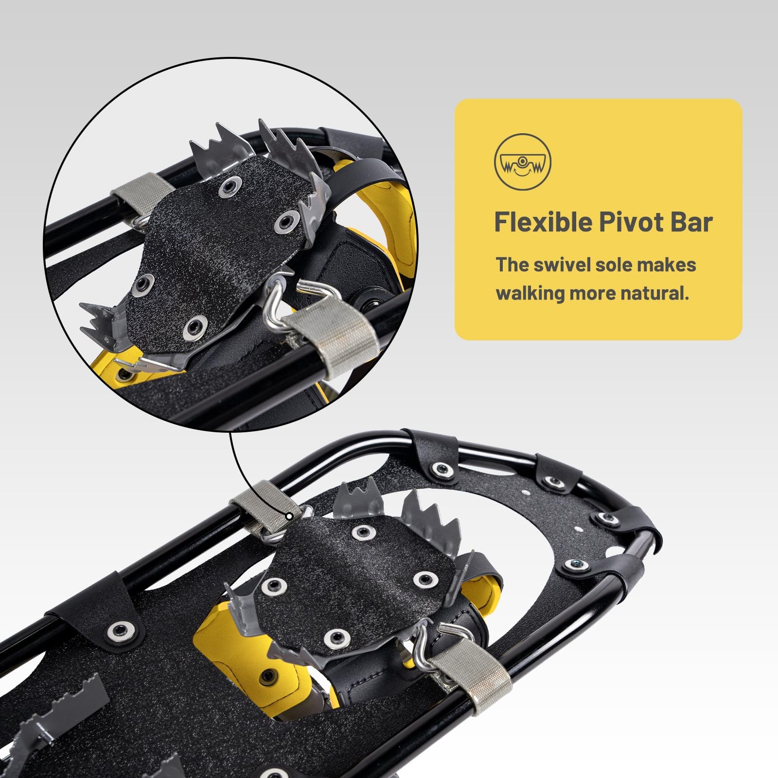 G2 25 Inches Light Weight Snowshoes with Toe Box, EVA Padded Ratchet Bi