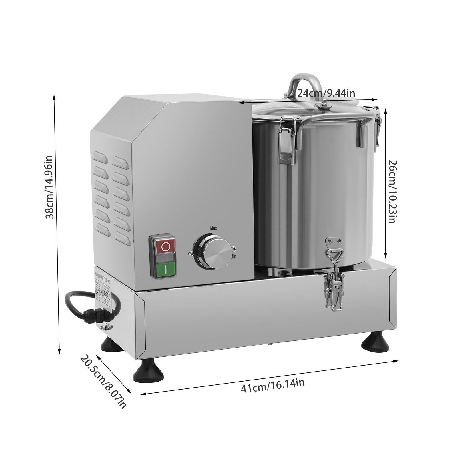 6L Commercial Food Processor Electric Vegetable Fruit Meat Cutter Food Chopper