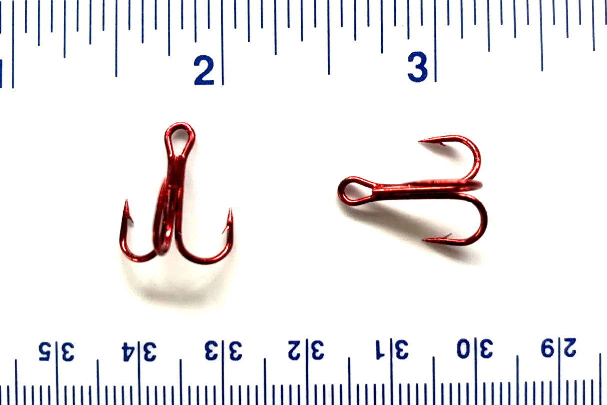 1000 GT 9650 9650TR Red Extra Strong Treble Fish Fishing Hooks Size 8