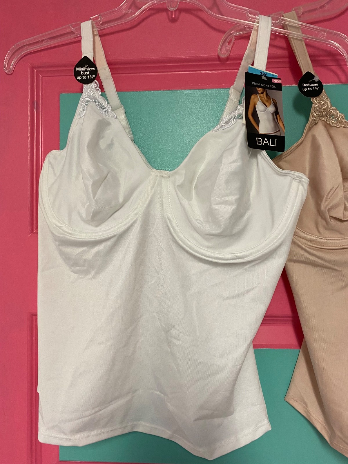 Bali Camisole Cami Minimizer Shapewear 36C or 38C Underwire Modest Style 8684