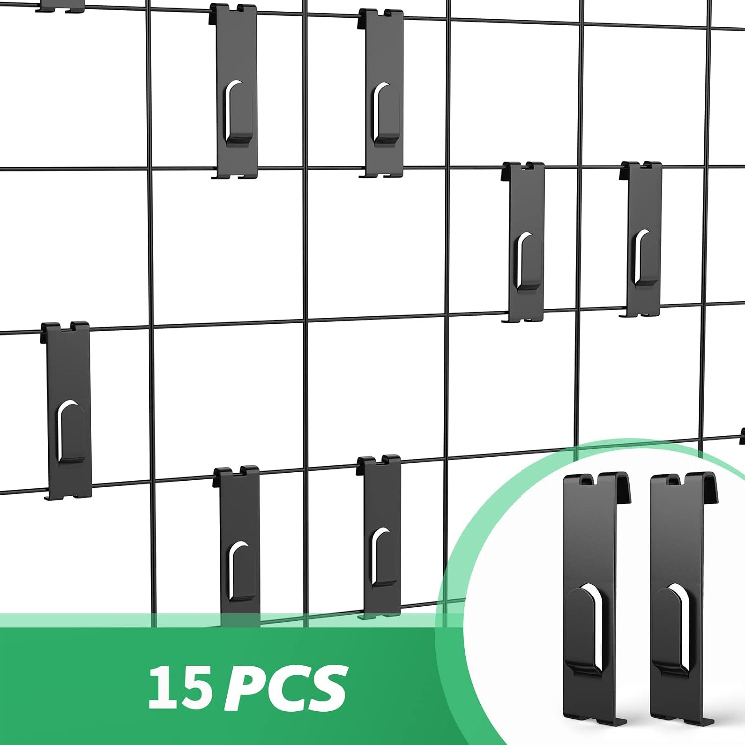 15 Pcs Gridwall Utility Notch Hook Gridwall Picture Hanger Commercial Black Grid