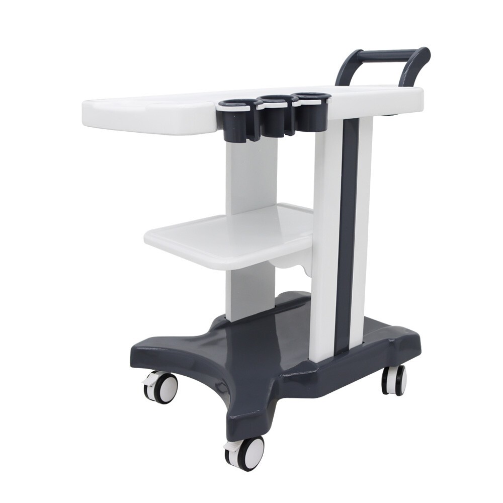 3 Holes ABS Mobile Trolley Cart for Portable Ultrasound Scanner System w/Wheels