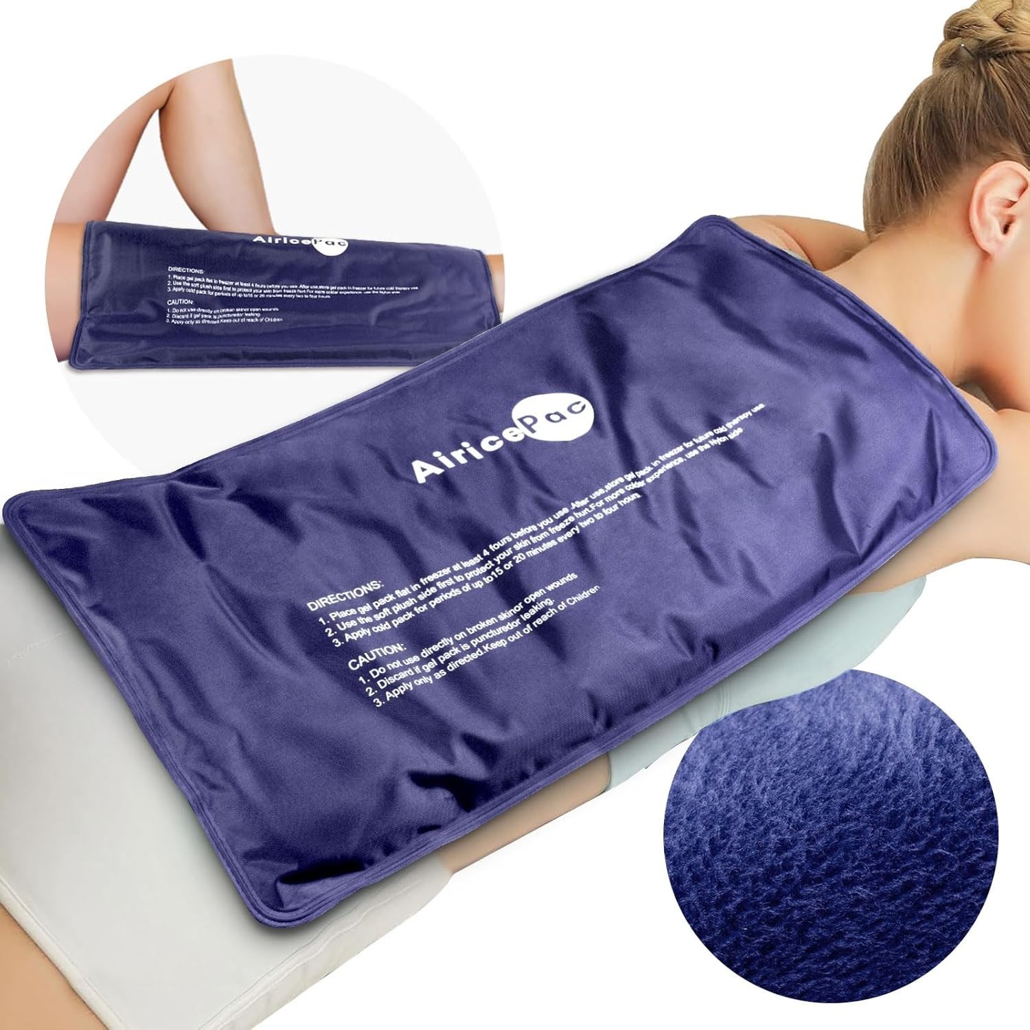 Extra Large Gel Flexible Back Ice Packs for Injuries Reusable 11”x 20” Cold Pack