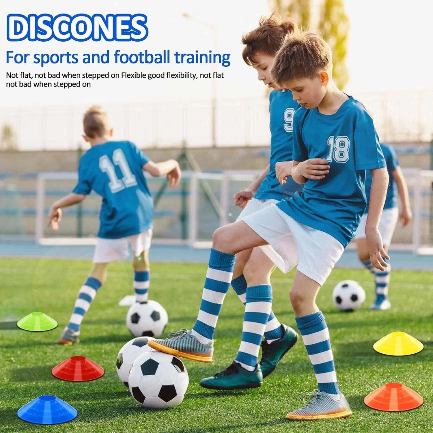 Soccer Cones for Training, 100/15 Pack Agility Cones with Carry Bag,Multi-Color
