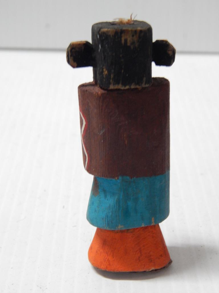 OLD 3 1/8" VINTAGE HOPI PUEBLO INDIAN ROUTE 66 YEI DSGN / KACHINA