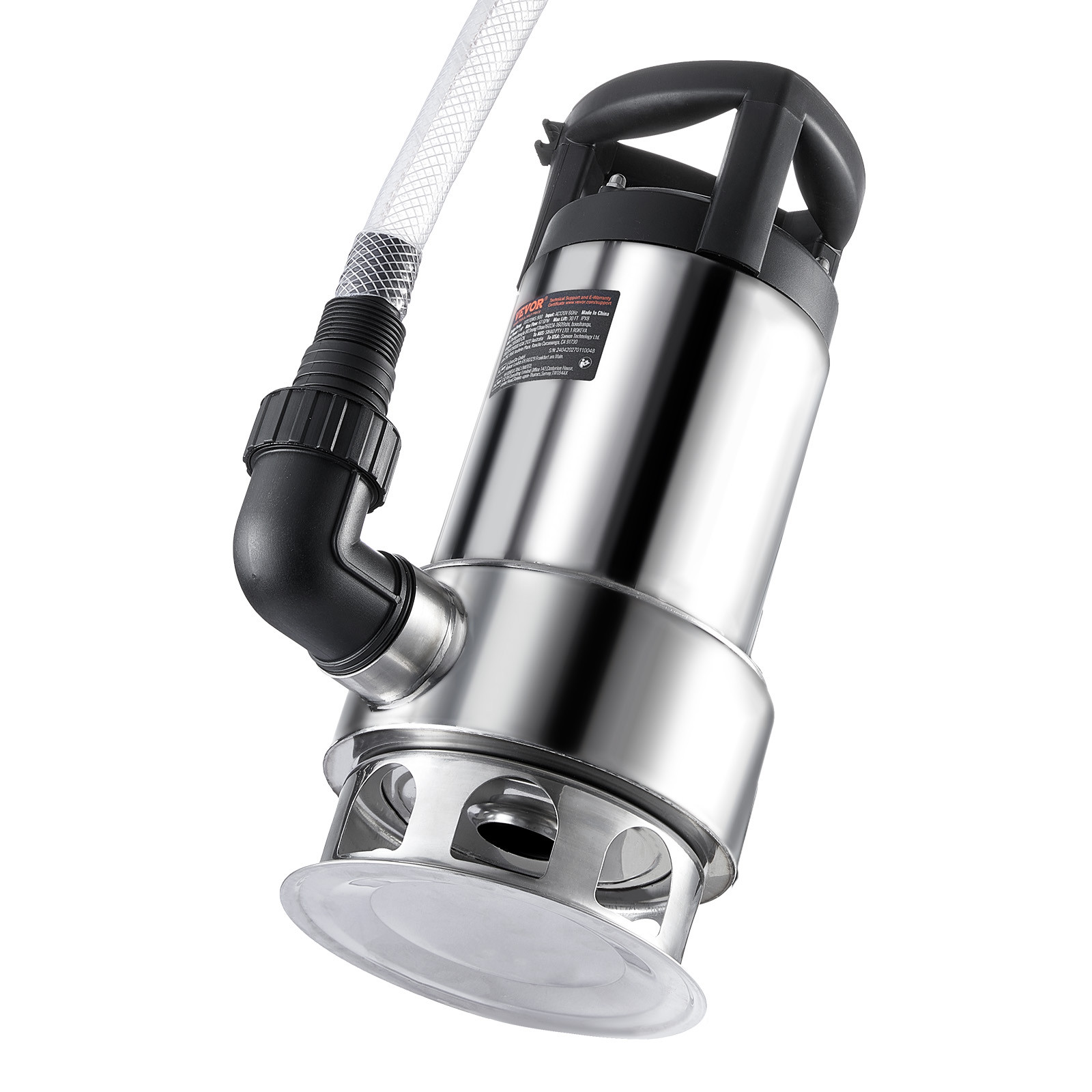 VEVOR 1HP Submersible Sump Pump 4020GPH 30FT Stainless Steel Automatic Switch
