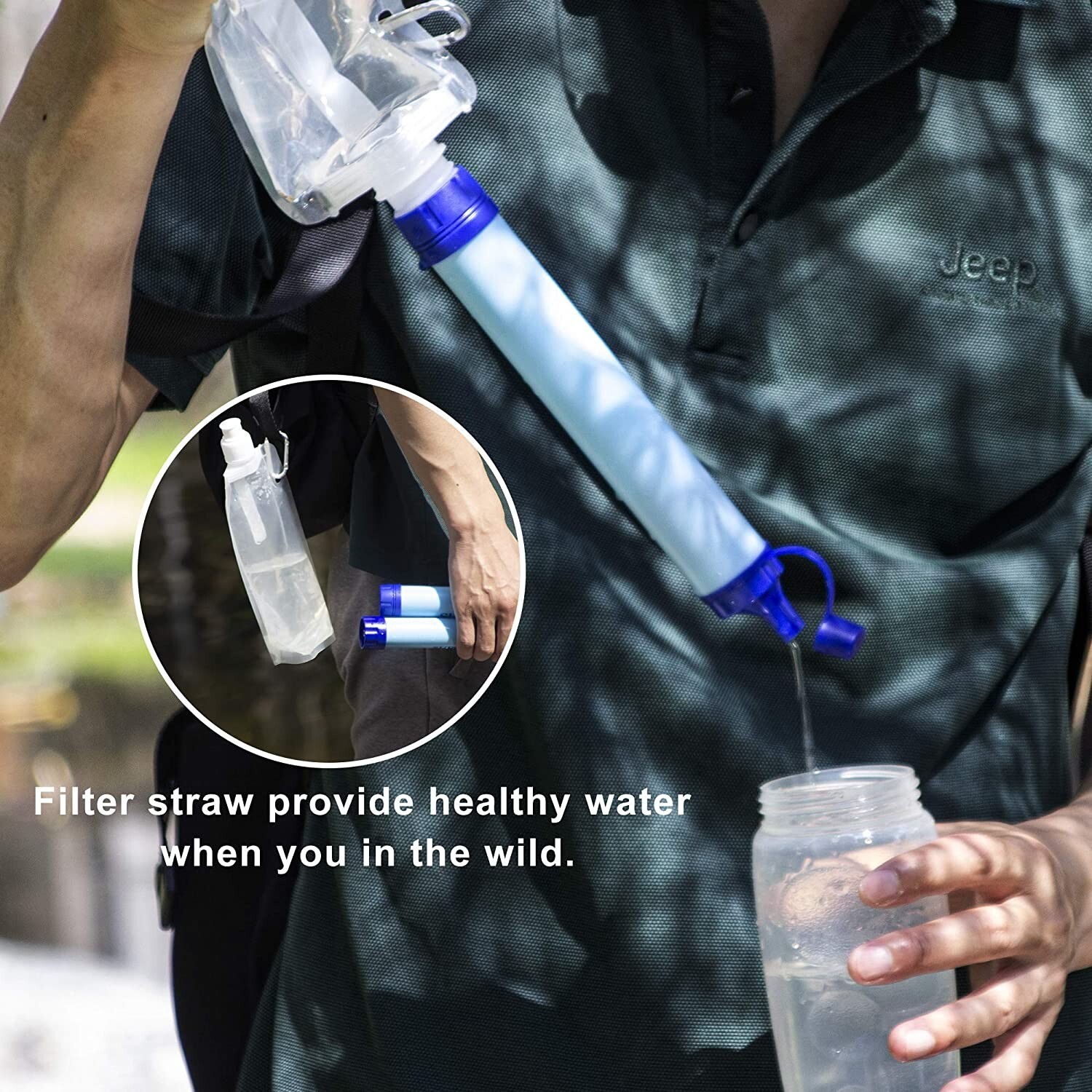 6 PC Personal Portable Water Filter Straw Filtration Purifier Outdoor Survival