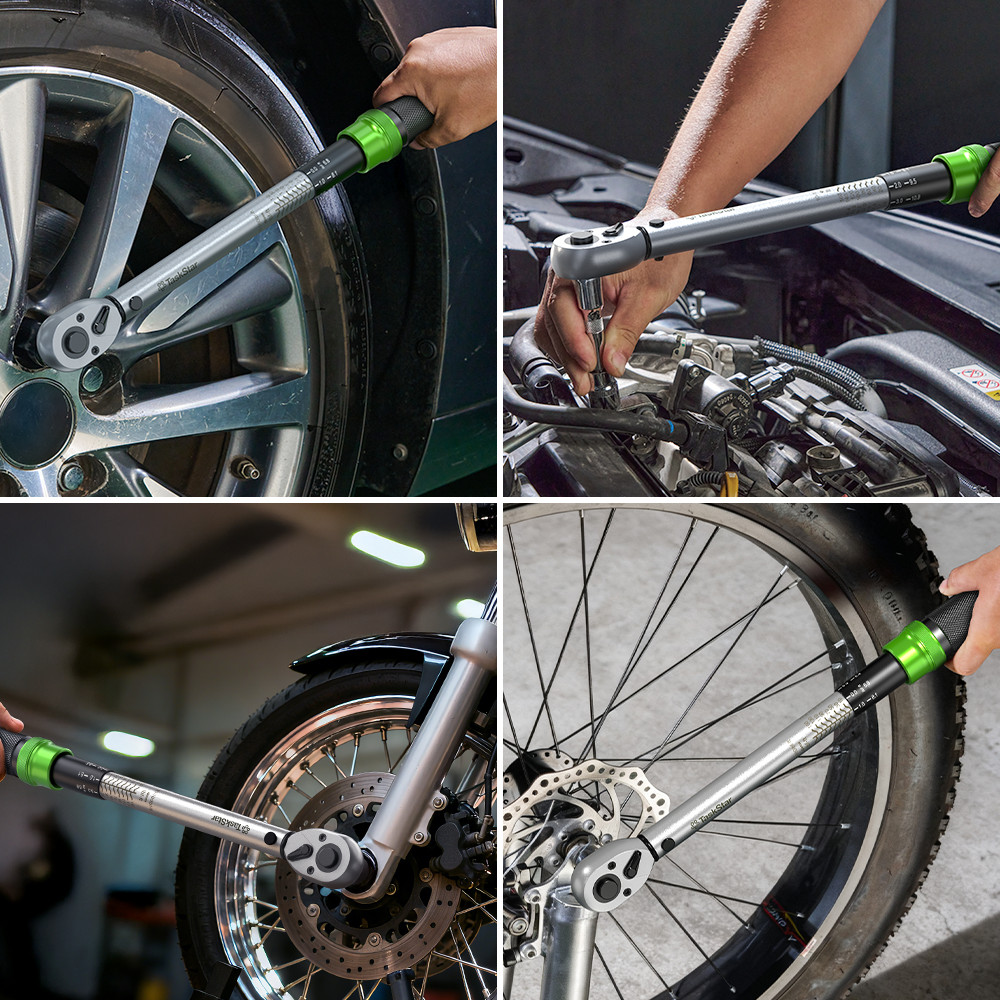 1/4''/3/8''/1/2'' Drive Torque Wrench Set Click Torque Wrench Adjustable 72Tooth