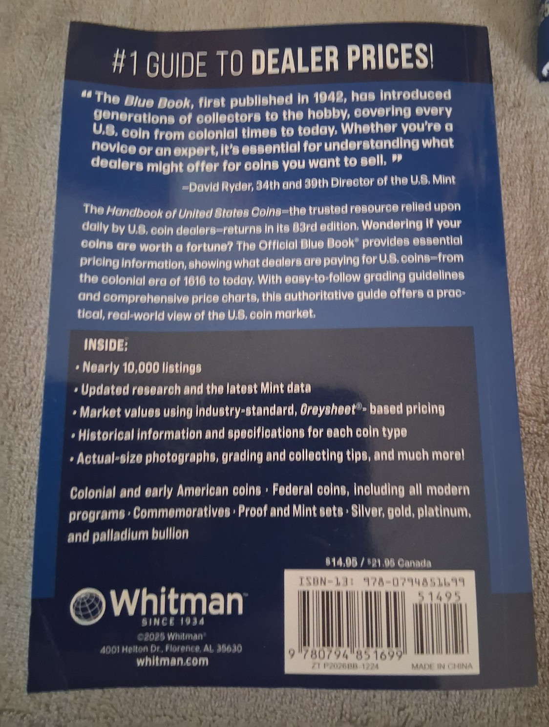 The Official Blue Book 2026 Handbook of United States Coins