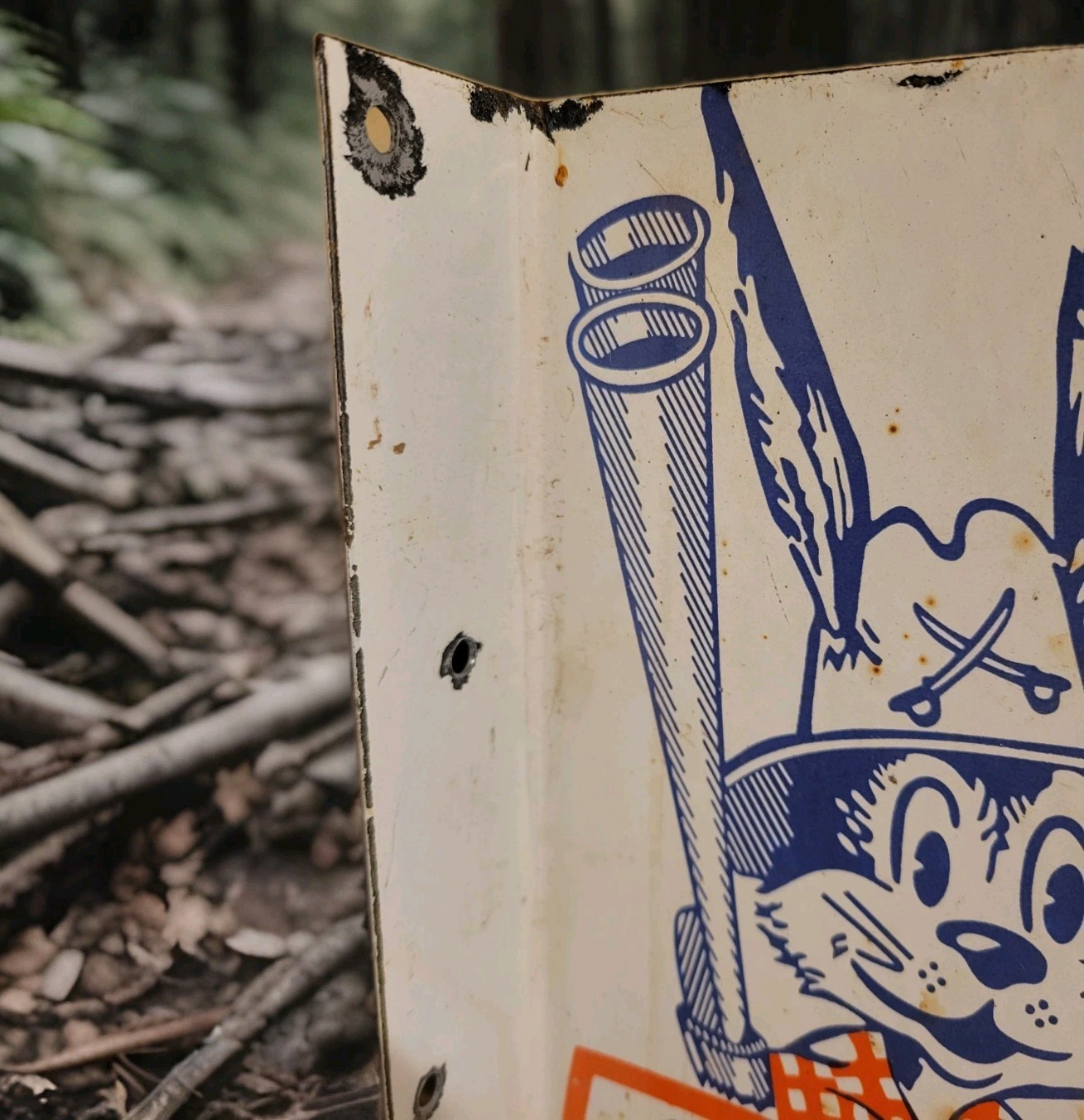 Vintage Dixie Southern Porcelain Flange Sign Nitrogen Rebel Black Americana USA