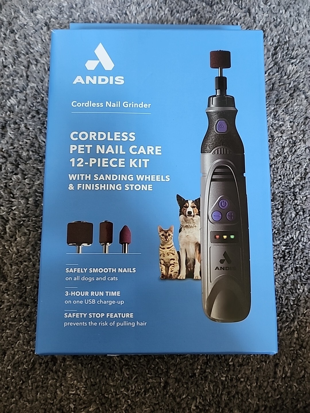 Andis Cordless Nail Grinder, 12 Piece Kit