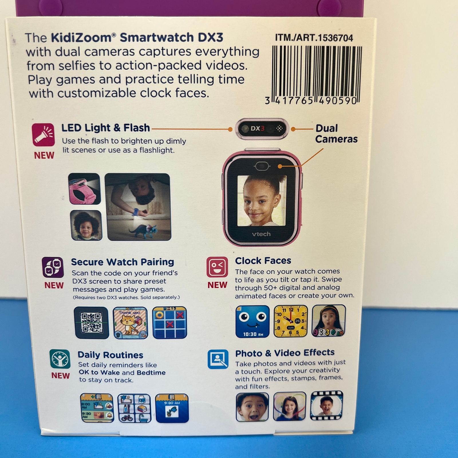 New Vtech Kidizoom Smart Watch DX3 Smartwatch for Kids Touch Screen Pink Free SH
