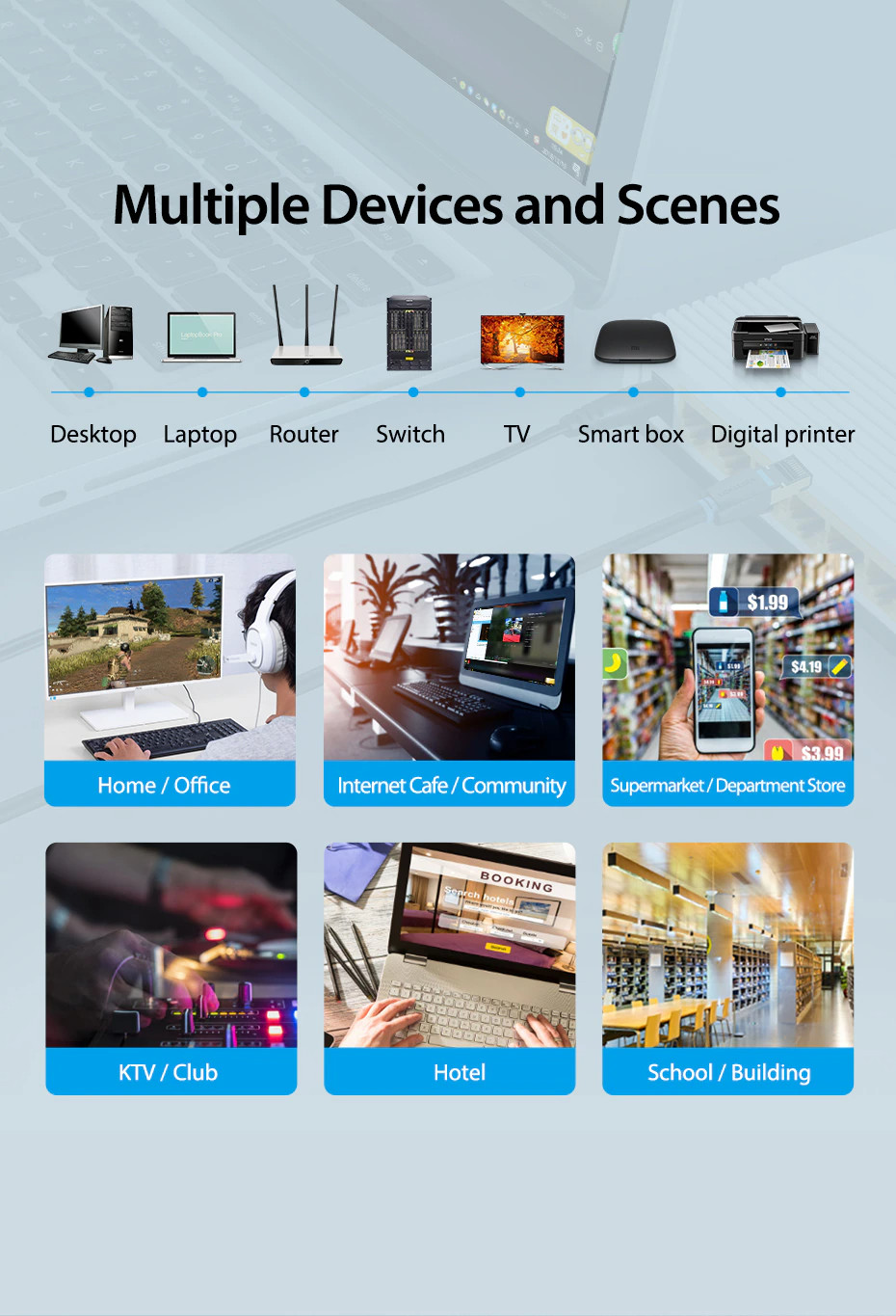 3Pack Cat 8 Ethernet RJ45 Cable Super Speed 40Gbps Patch LAN Network Gold Plated