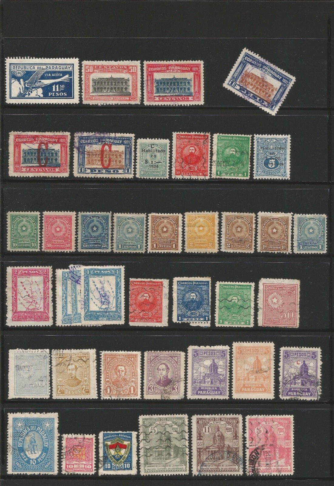 Paraguay old collection from 1879 officials telegraph MNG-MH-U