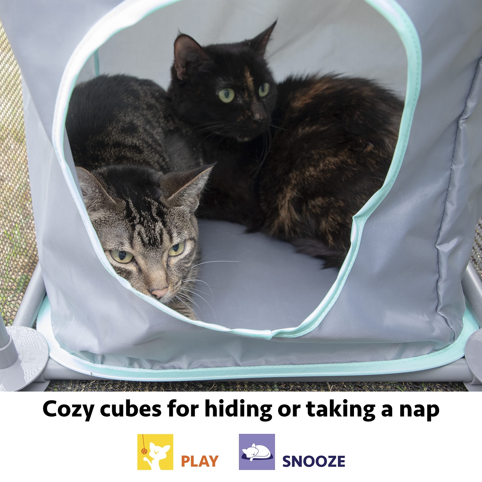 Kitty City Outdoor Catio Furniture and Play Kits for Cats, Outdoor Mega Kit