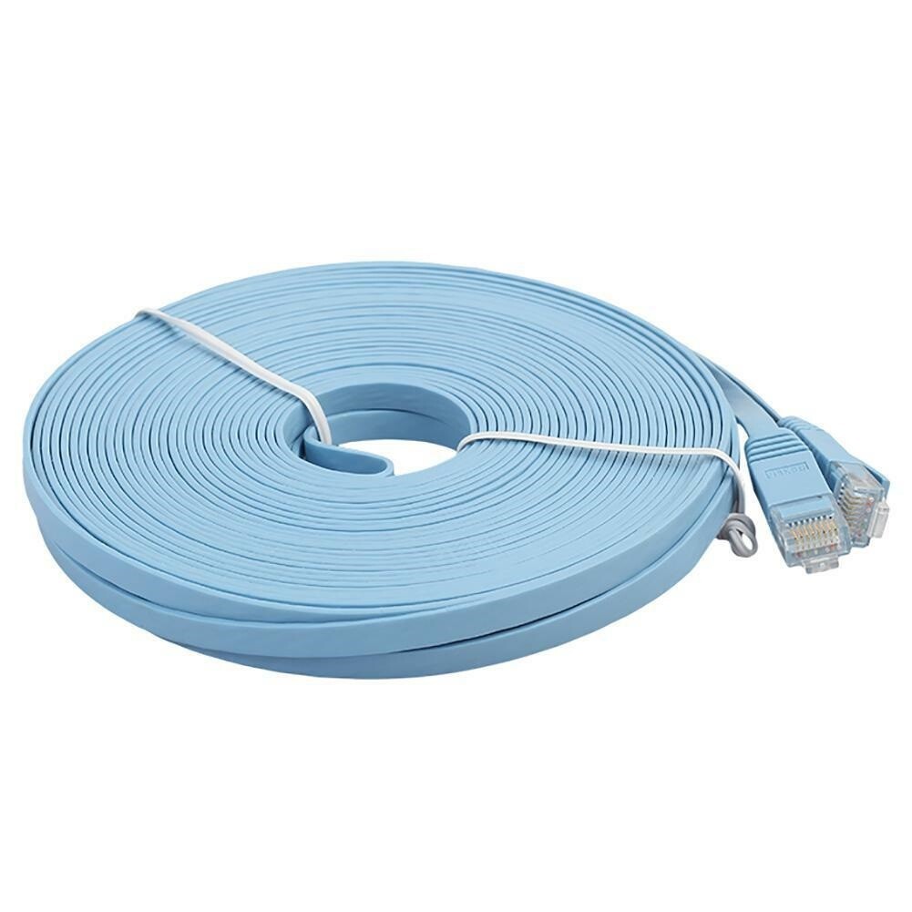 RJ45 CAT6 6FT 10FT 30FT 50FT 100FT 200FT Ethernet Network Cable Cord Flat LOT US