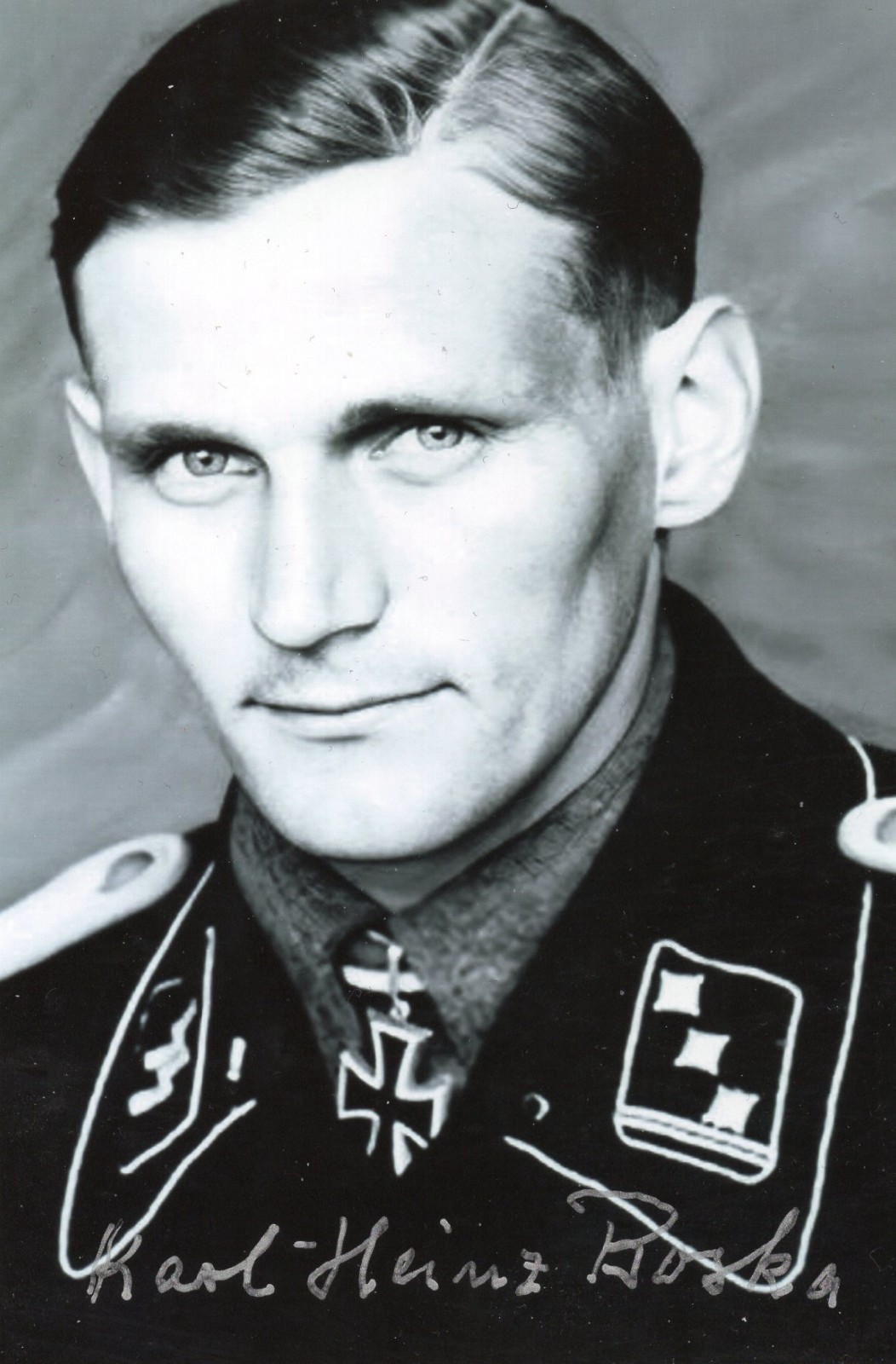 Elite Knight's Cross winner KARL-HEINZ BOSKA signed photo