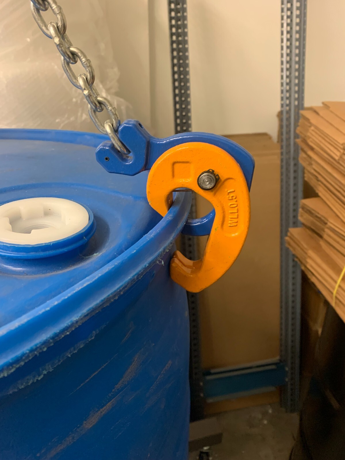 55 Gallon Drum Lifter Hoist + Sling, Metal or Plastic Barrel, 1 Ton New, Unused