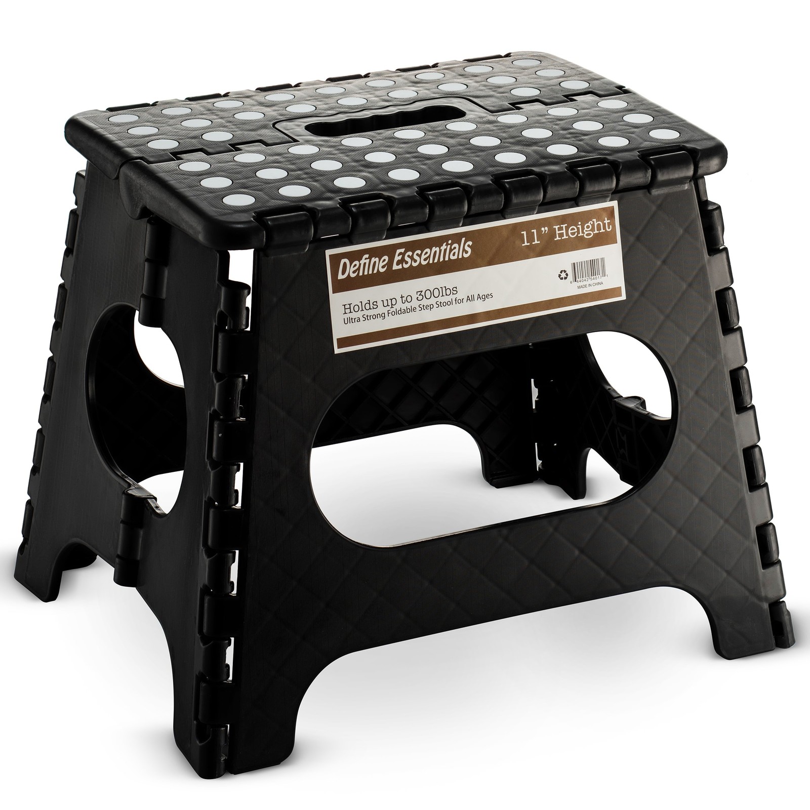 Folding Step Stool - 11" Hight - The Lightweight is Sturdy Black