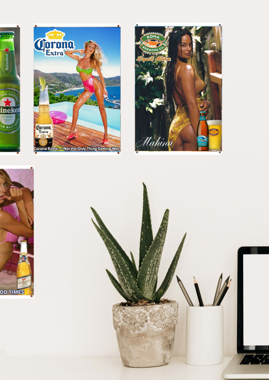 Miller Lite Beer Metal Sign –Samantha Fox Bar Pub Wall Decor Poster Sign Read De