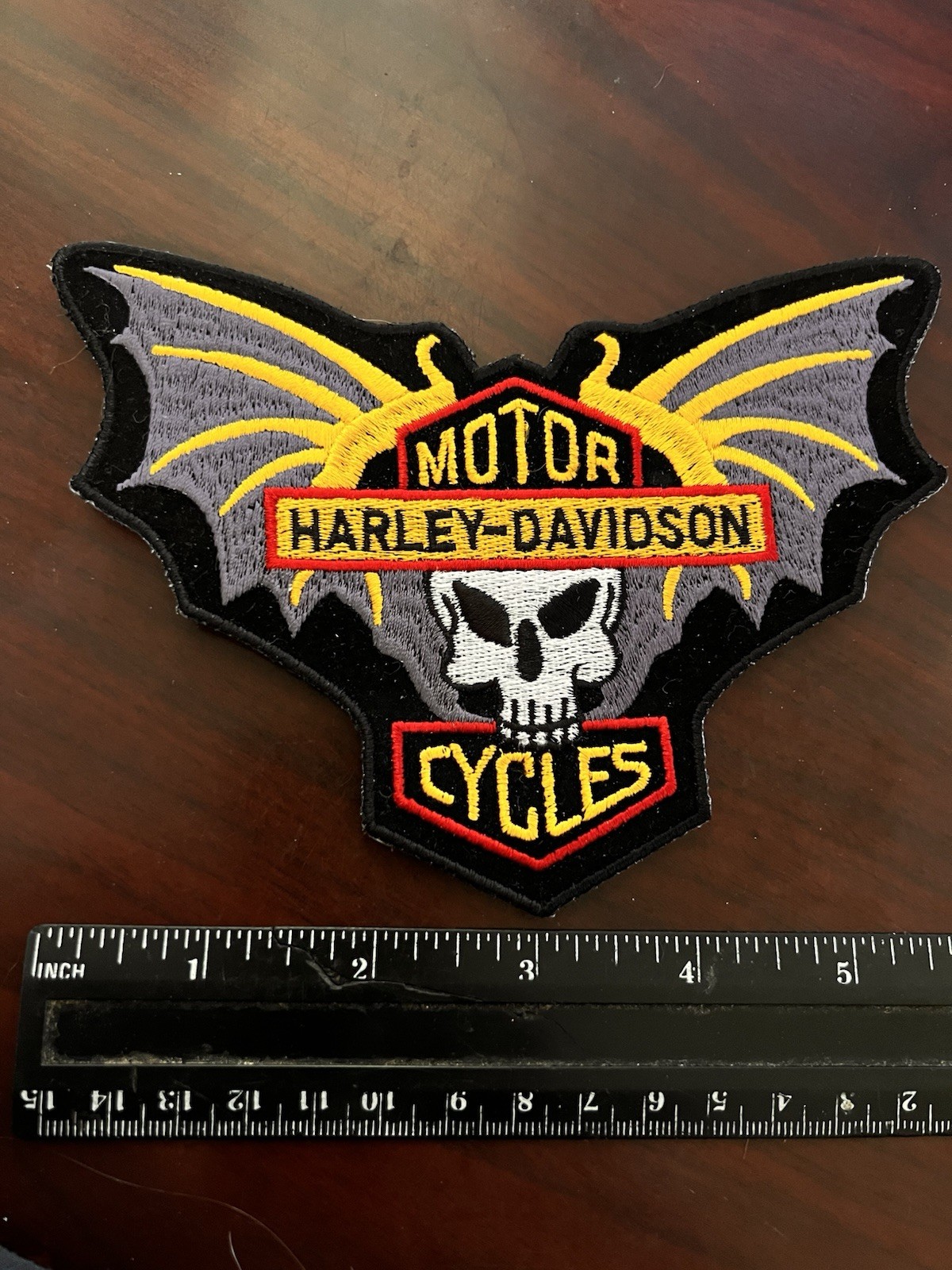 6" Bat Winged Skull Harley Davidson Motorcycle Patch Jacket Shirt Sticker Badge