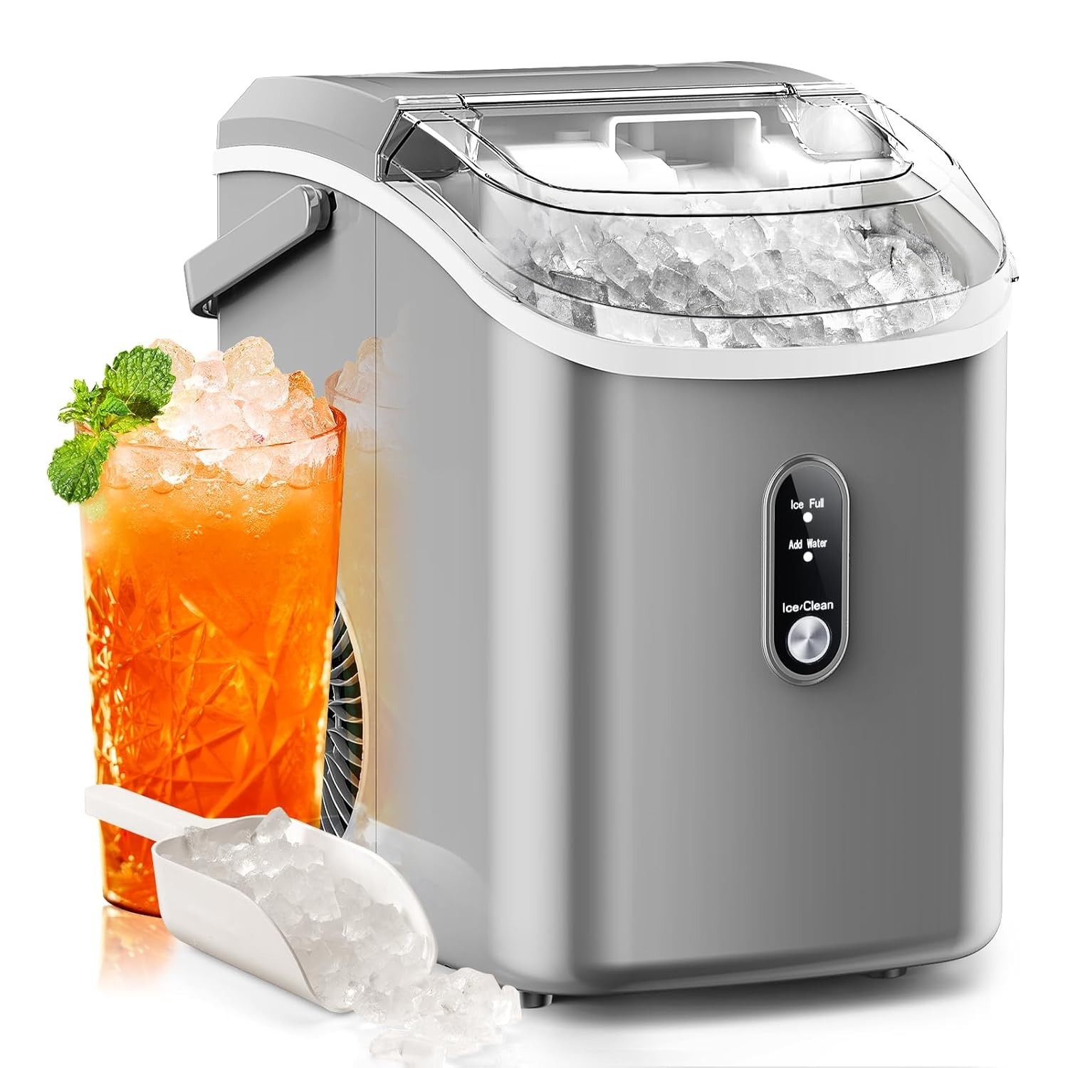 Ice Maker Countertop, 35.5Lbs/24Hrs Chewable Sonic Ice Machine