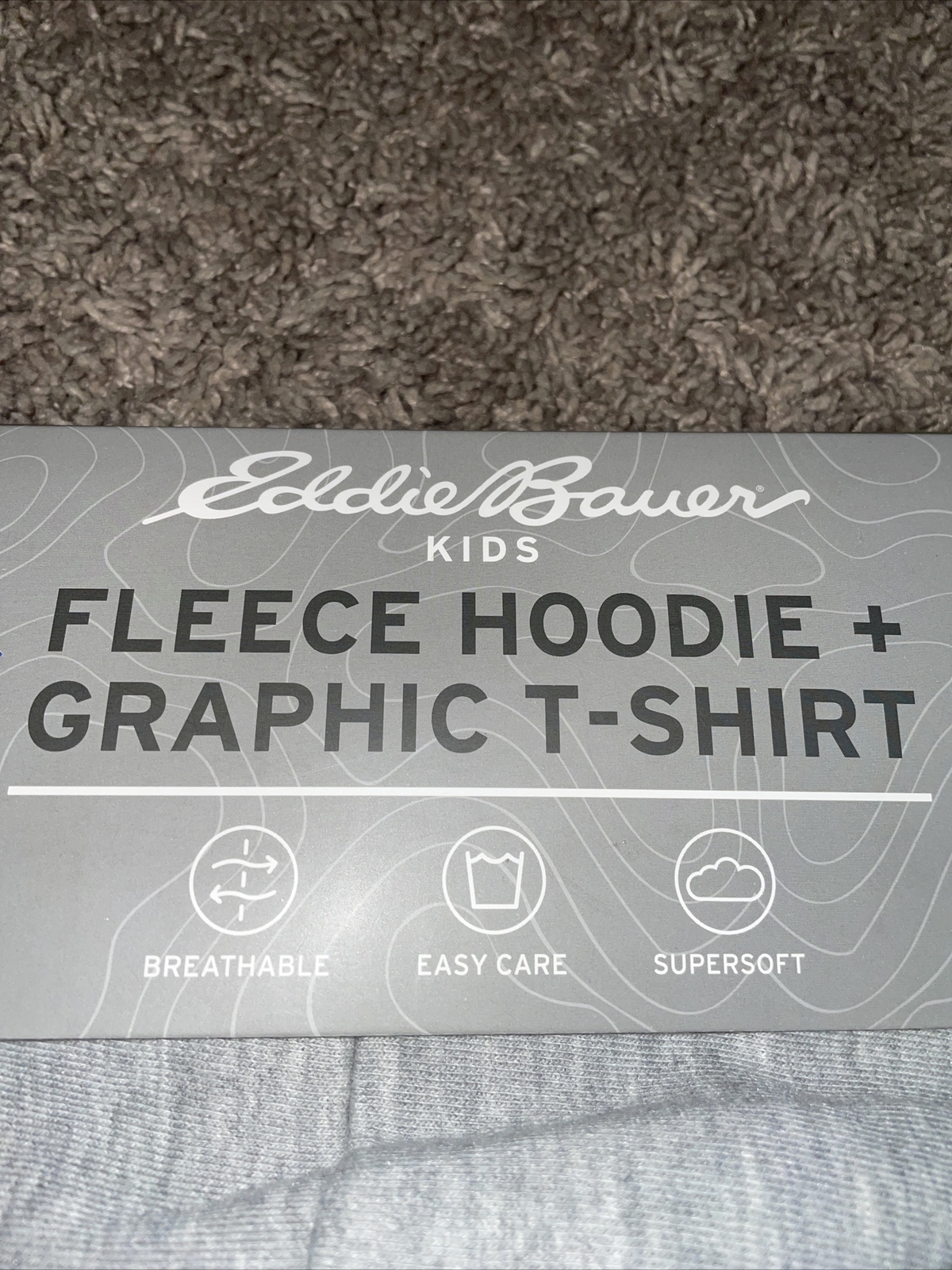 Eddie Bauer Boys Youth Hoodie and Tee Shirt 2 Piece Set Large