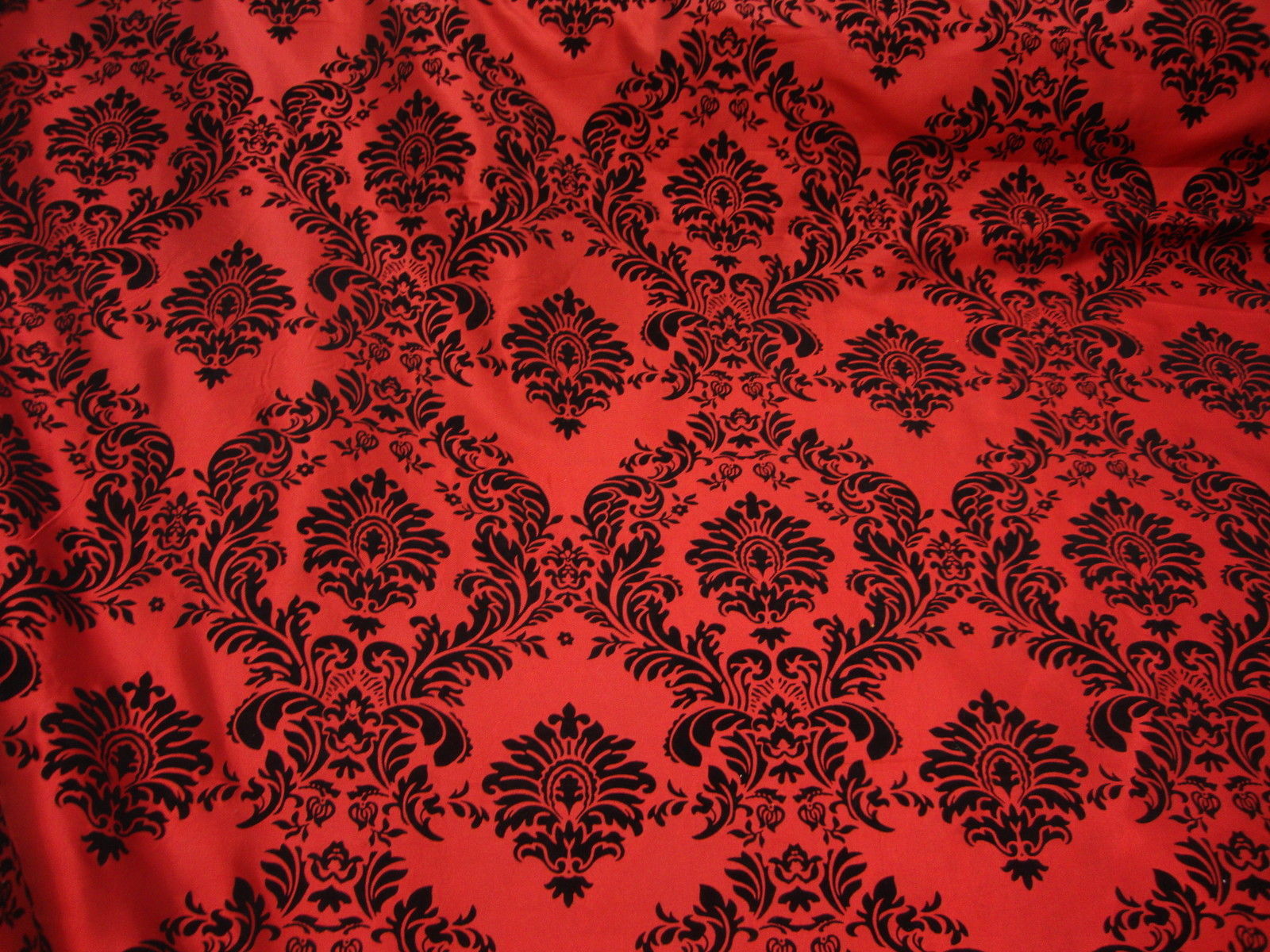 25ft Red Flocking Damask Aisle Runner Taffeta Fabric 58" Flocked Velvet Event