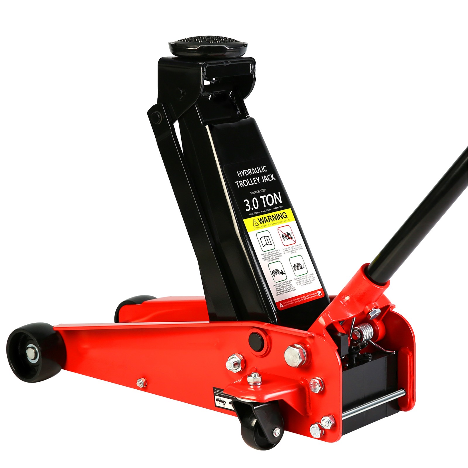 3 Ton Hydraulic Floor Jack with Single Quick Lift Piston Pump,Red