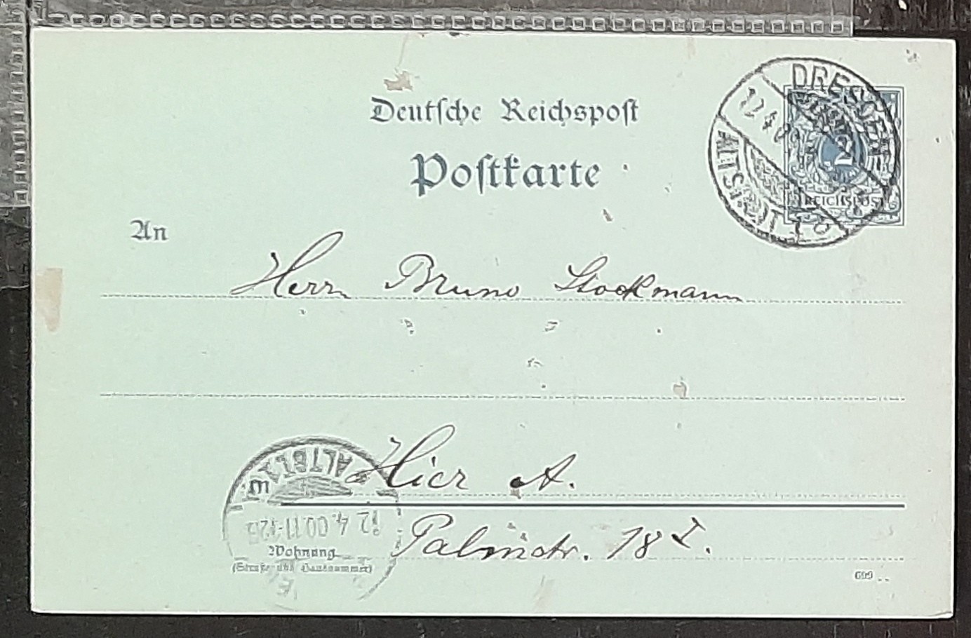 y(GER-860) GERMANY 1900 REICHPOST 2pf postal postcard used (3) different cards