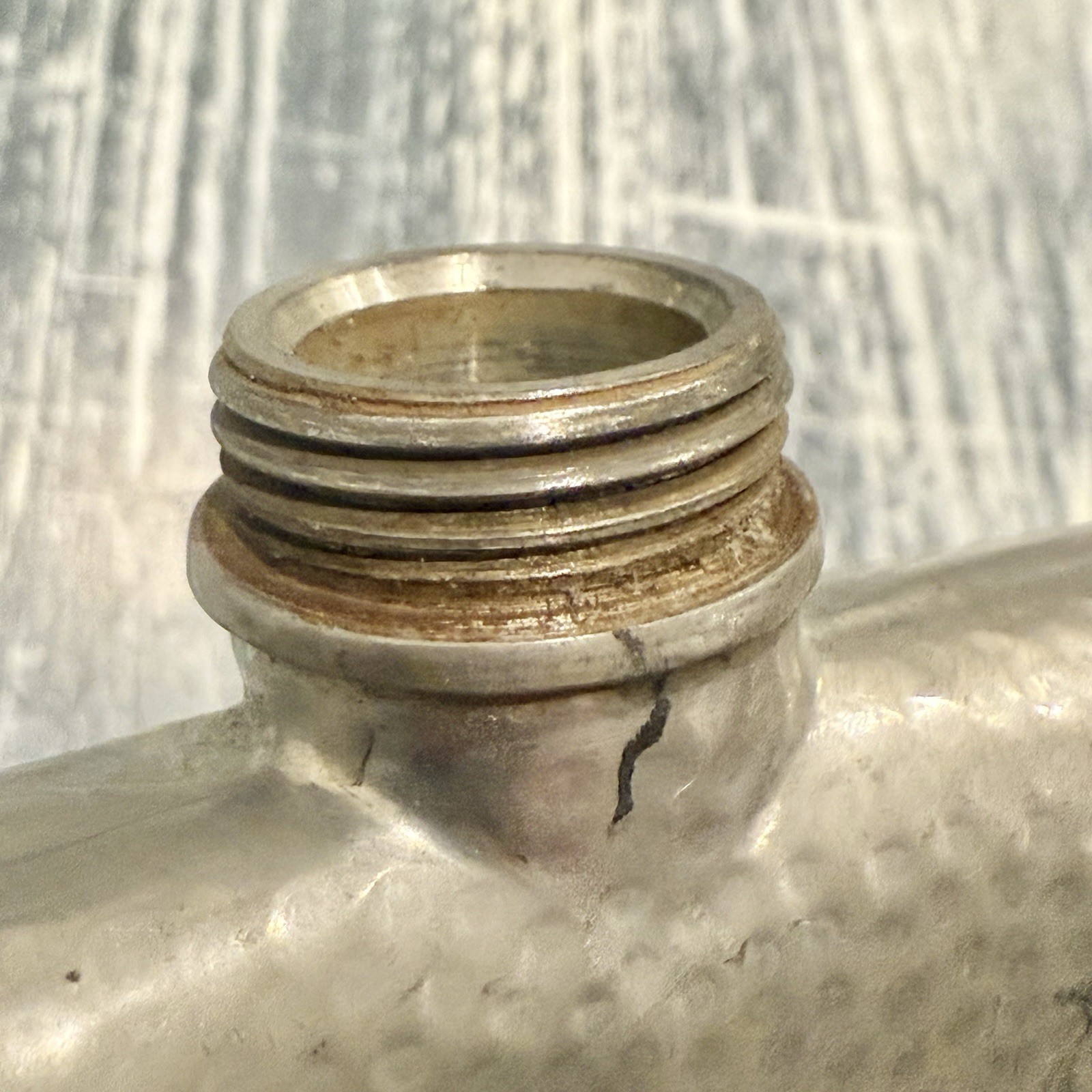 Antique James Dixon & Sons England Sheffield Flask 12oz Hammered