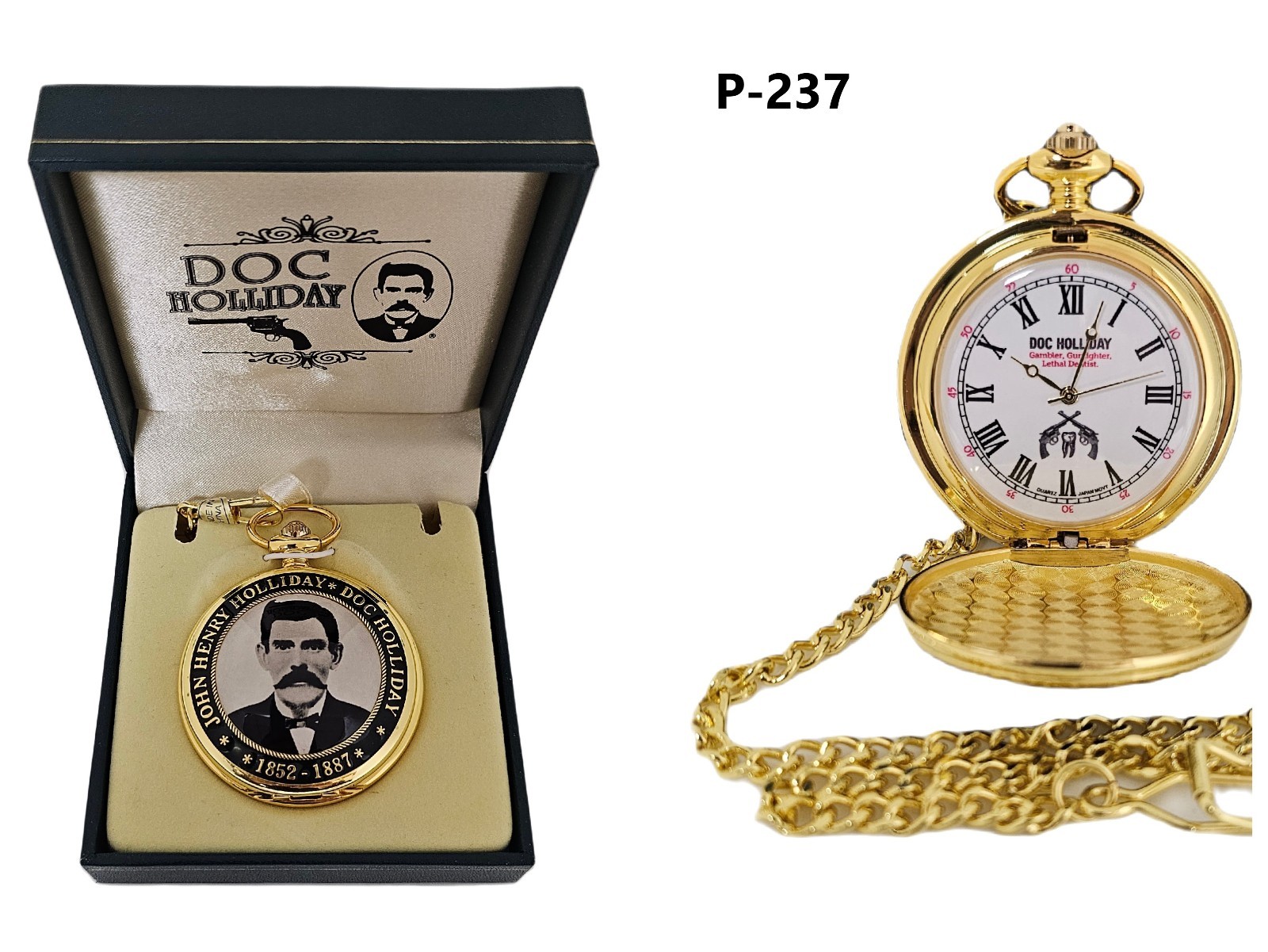 Doc Holliday Commemorative Pocket Watch | Wild West Gunslinger Gift 1852-1887