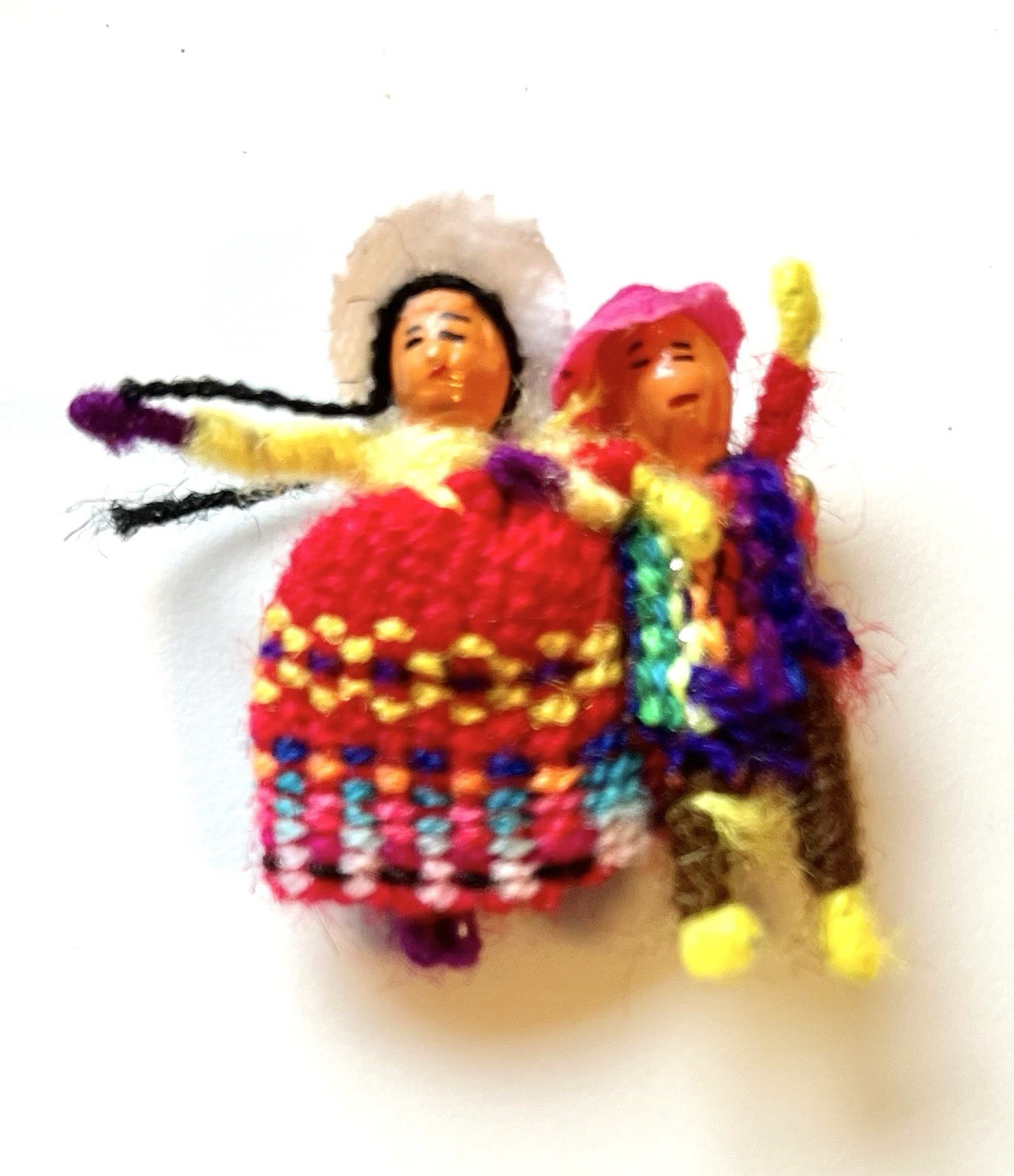 Worry Doll Couple Pins Brooch LOT Of 48 - Peru Dressed Ornaments