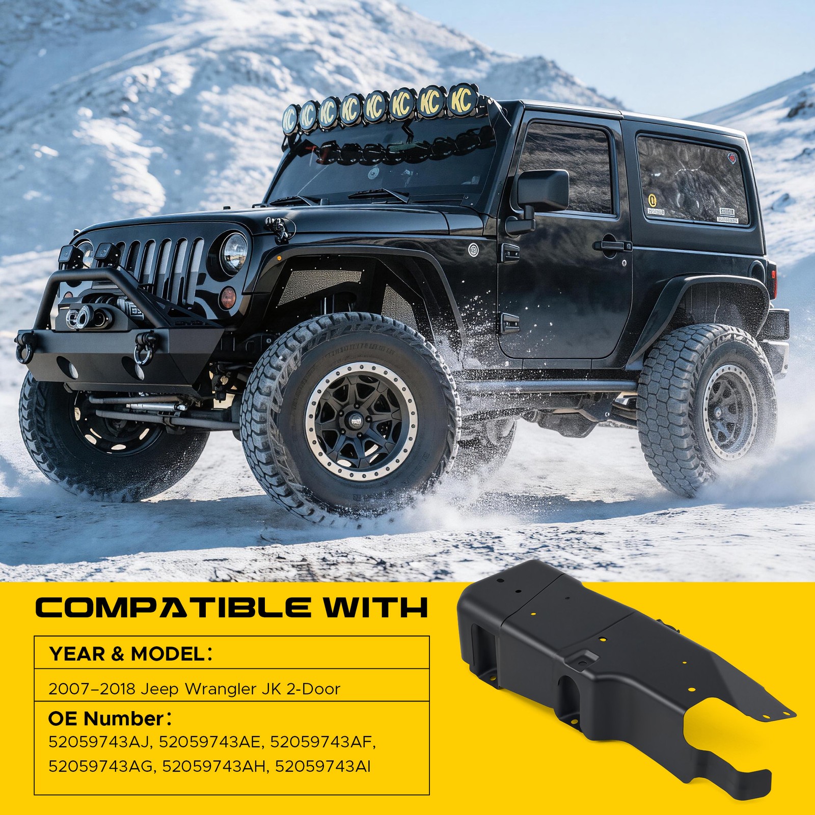 VRC Gas Fuel Gas Tank Skid Plate For 2007-2018 Jeep Wrangler & 2018 JK 2-Door