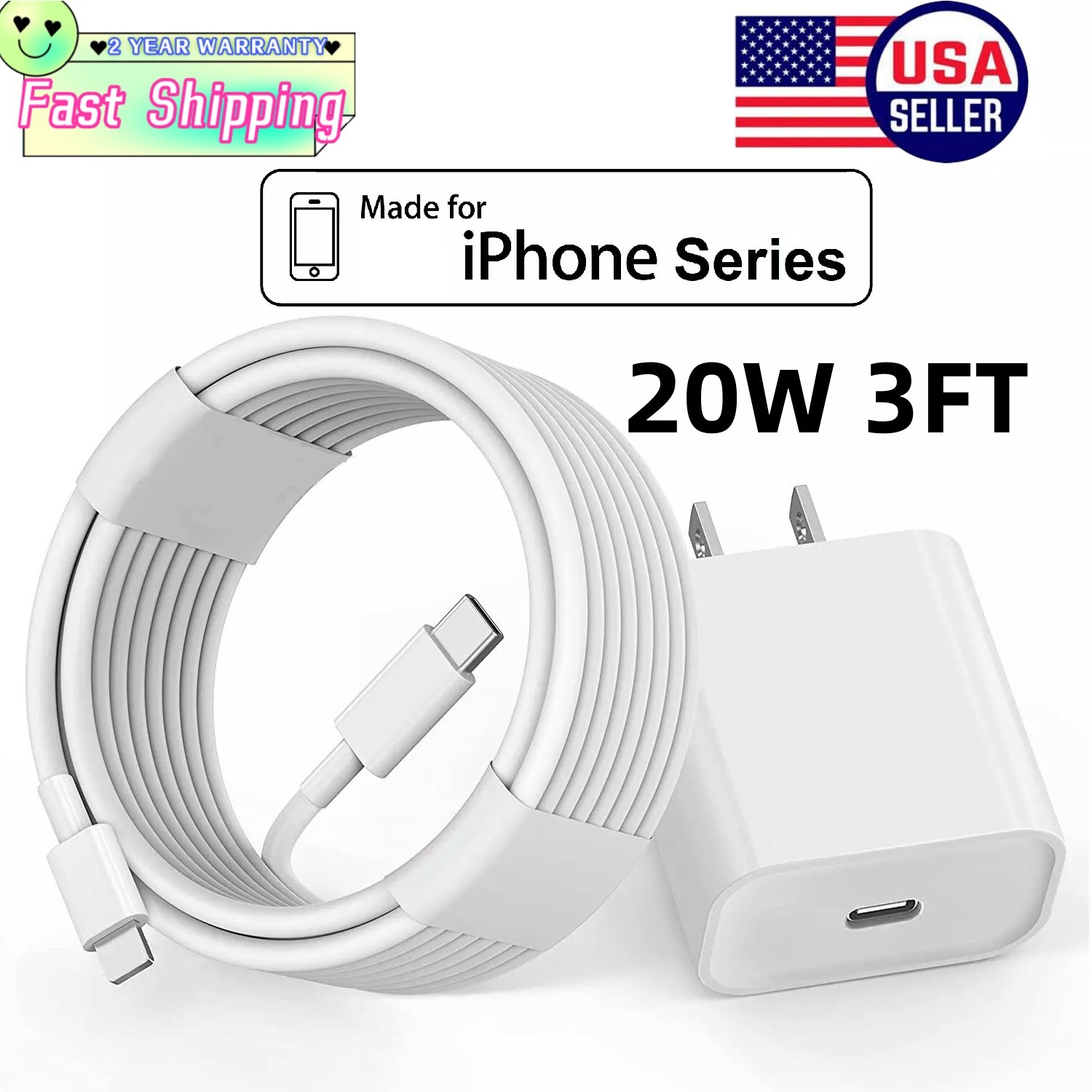 20W PD Super Fast Charger Wall Adapter Usb Type-C Fit Apple iPhone 14 13 12 11 ⚡