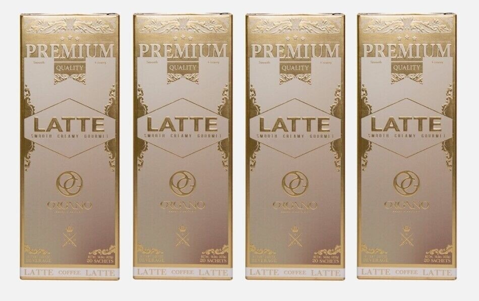 4 boxes Organo Gold Cafe Latte 100% Certified Organic Gourmet Coffee