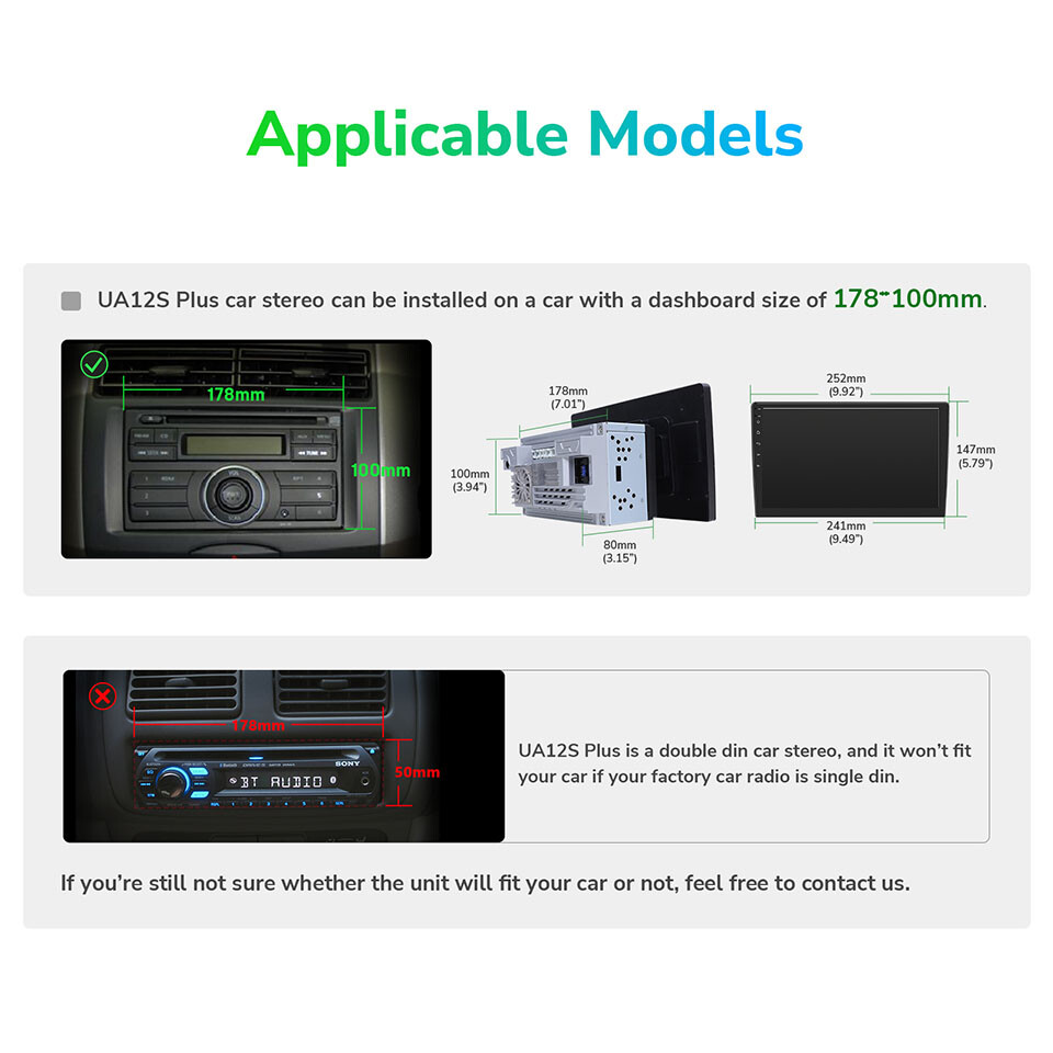 Eonon UA12S Plus Android 13 6+64 Double 2Din 10.1"Smart Car Stereo Radio CarPlay