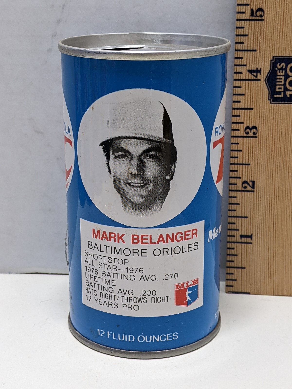 Vintage 70's Royal Crown RC Cola MLB Mark Belanger Baseball Can