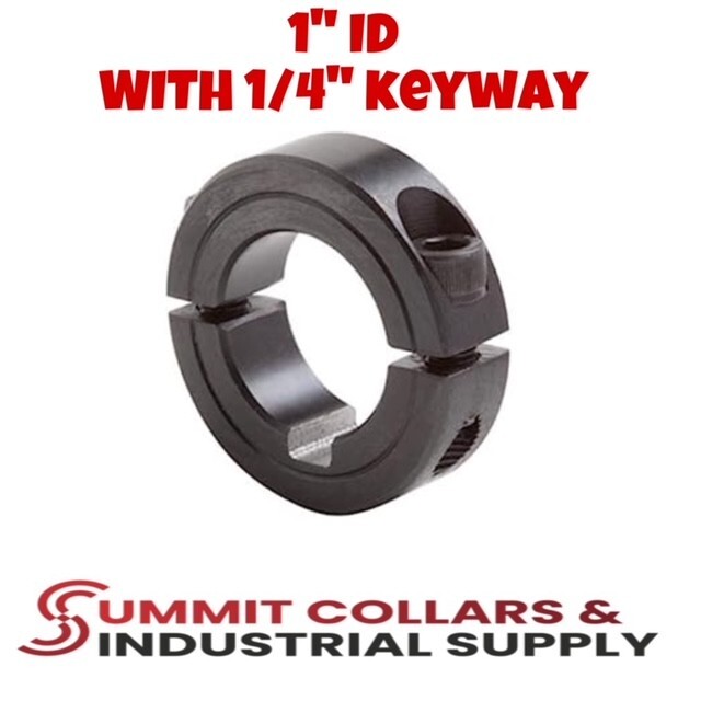 2C-100-KW - 1" ID Double Split Clamping Shaft Collar with Keyway  Factory New!