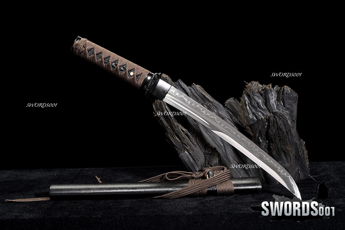 Self Defense Clay Tempered Sharp Knife Japanese Samurai Short Sword Tanto 20 In