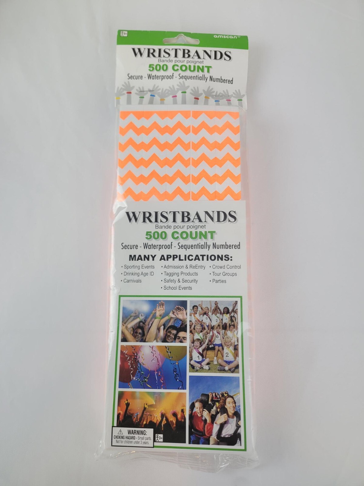 AMSCAN Tyvek Event Wristbands 500 Count Secure Waterproof Sequentially Numbered