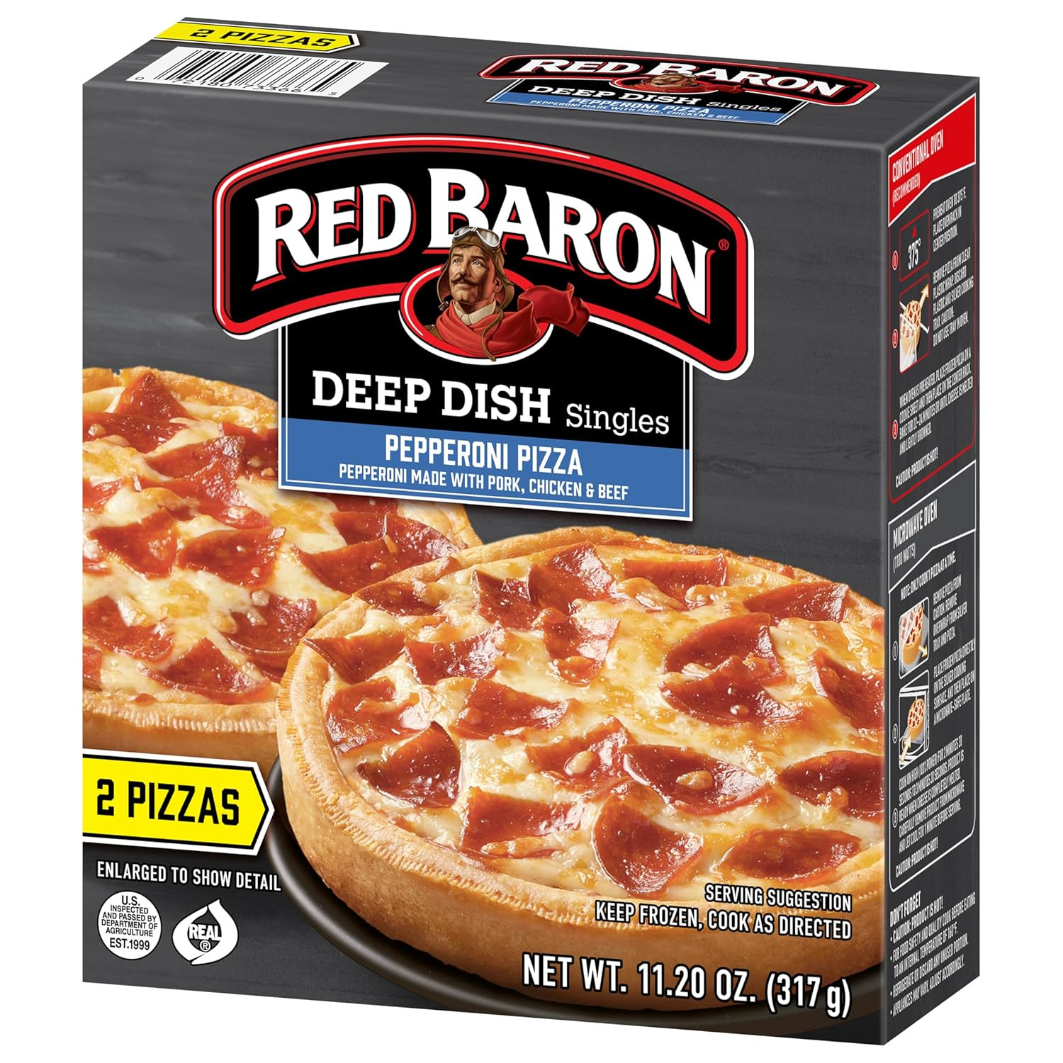 Red Baron Deep Dish Singles Pepperoni Pizza, 11.2 Oz (Frozen)