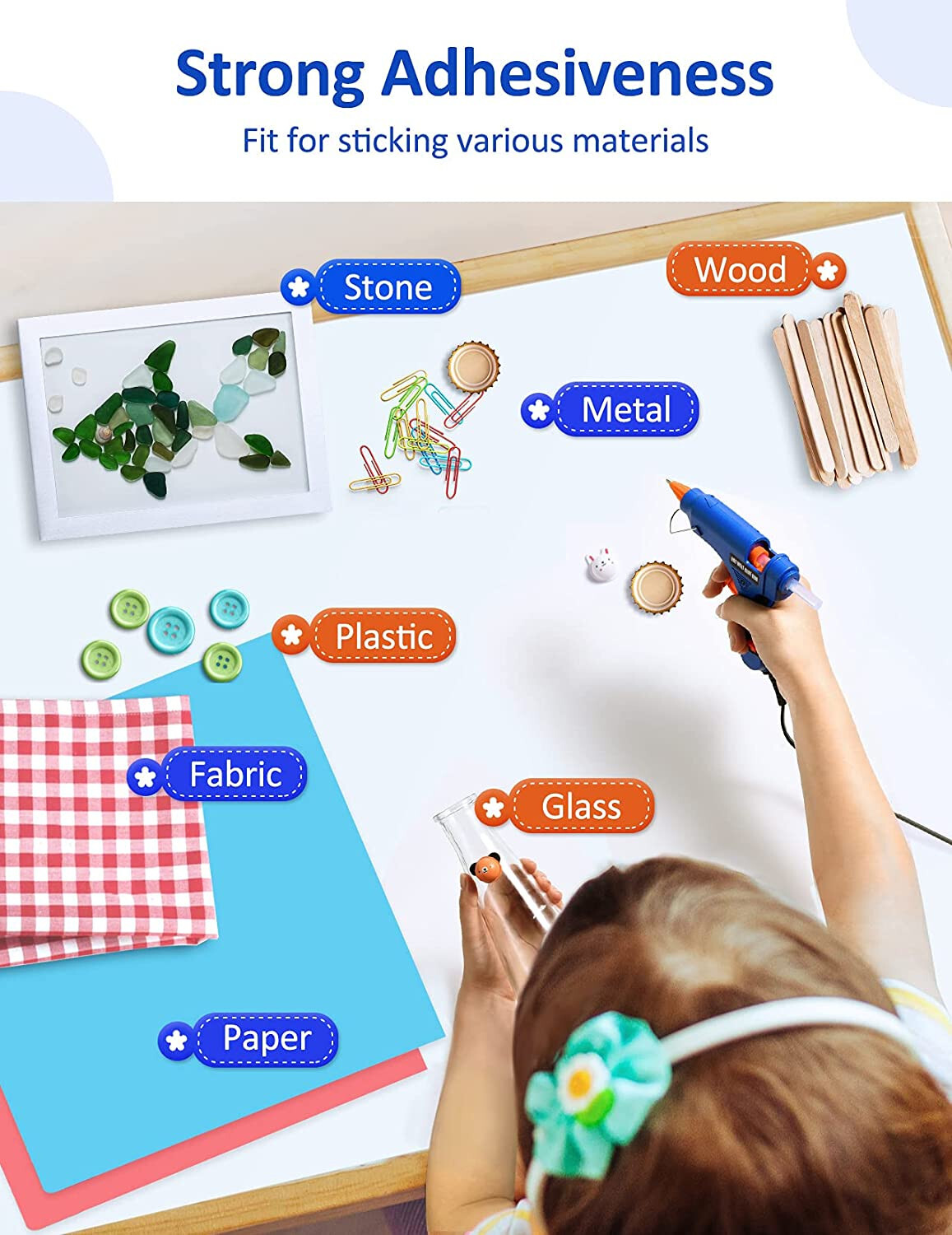 Topelek Mini Hot Glue Gun with 30 Glue Sticks Blue Tear002BDUS