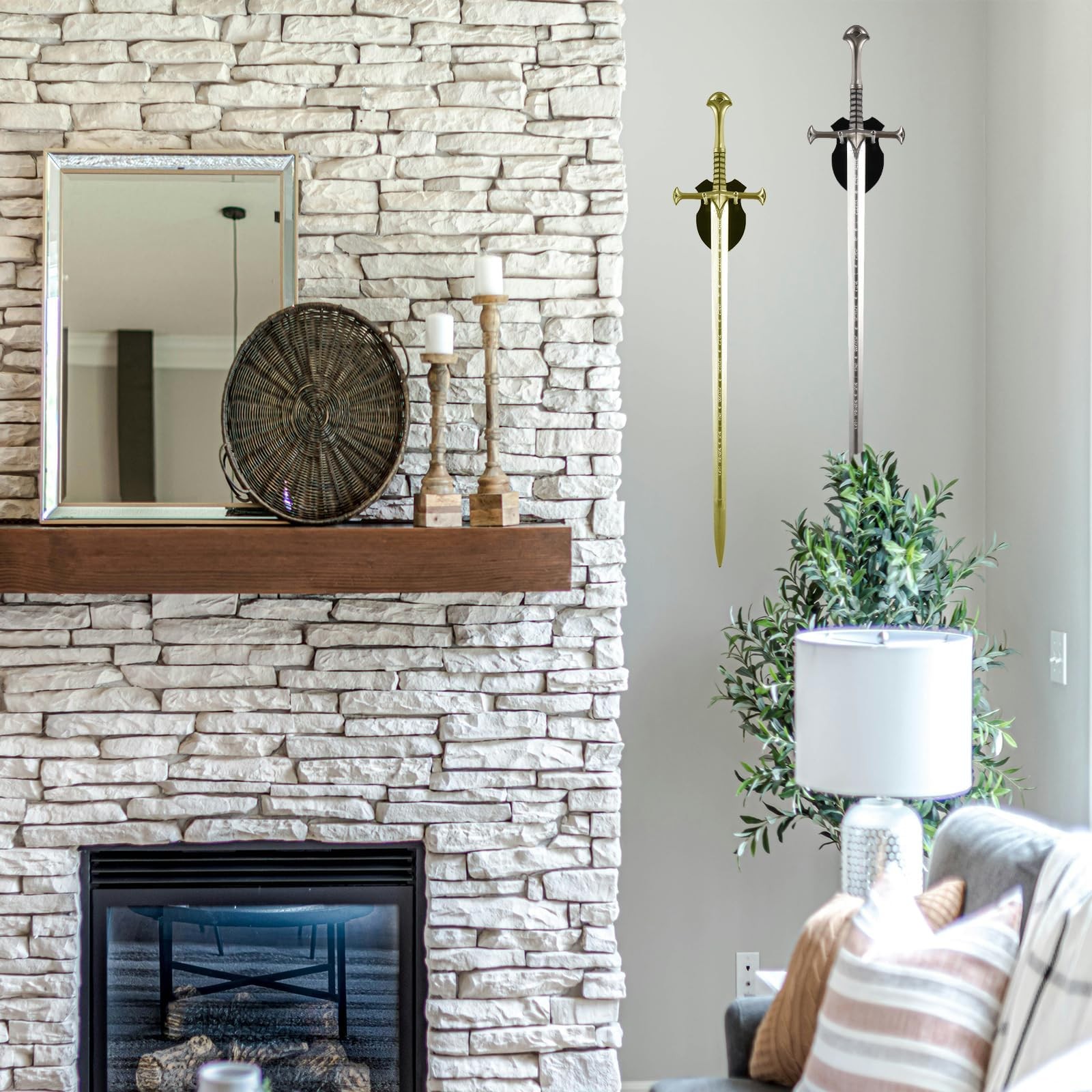 Sword wall mount sword stand wall hook display hanger wall mount for sword da...