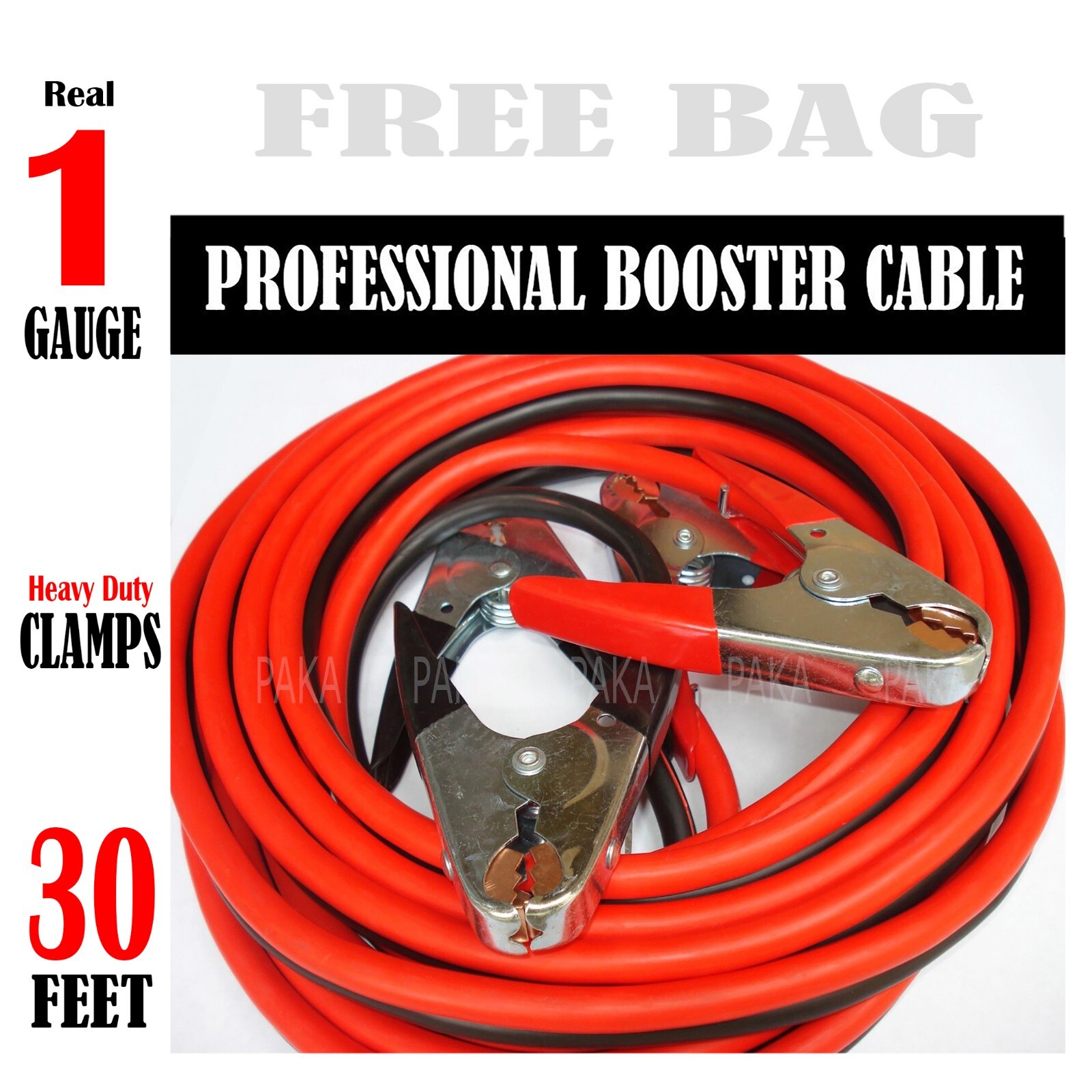 Booster Cables REAL 1 Gauge Jumper CABLE KIT 30 FT For Car Truck Van