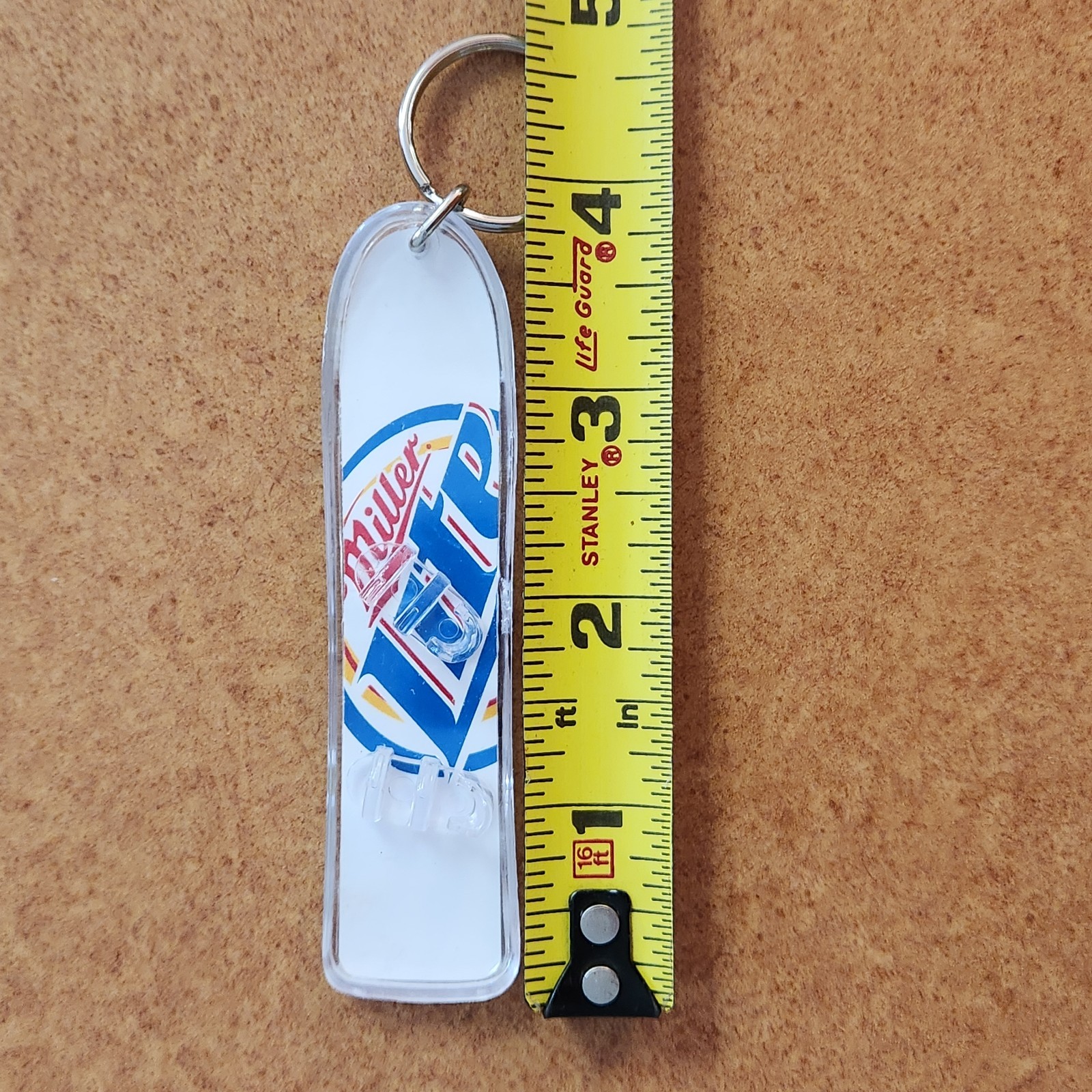 Vtg Miller Lite Snowboard Plastic Keyring Keychain Beer Advertising Party Gift