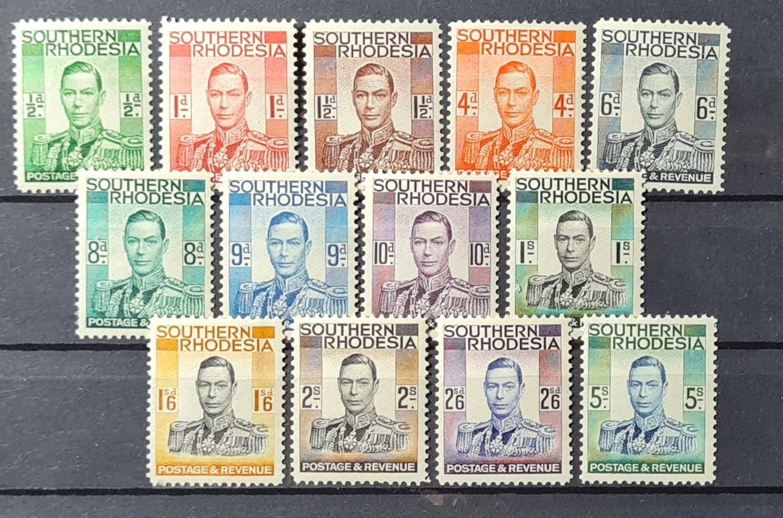 Southern Rhodesia 1937 George Vl sg40-52 Mounted Mint   Clean Fresh As Pictures.