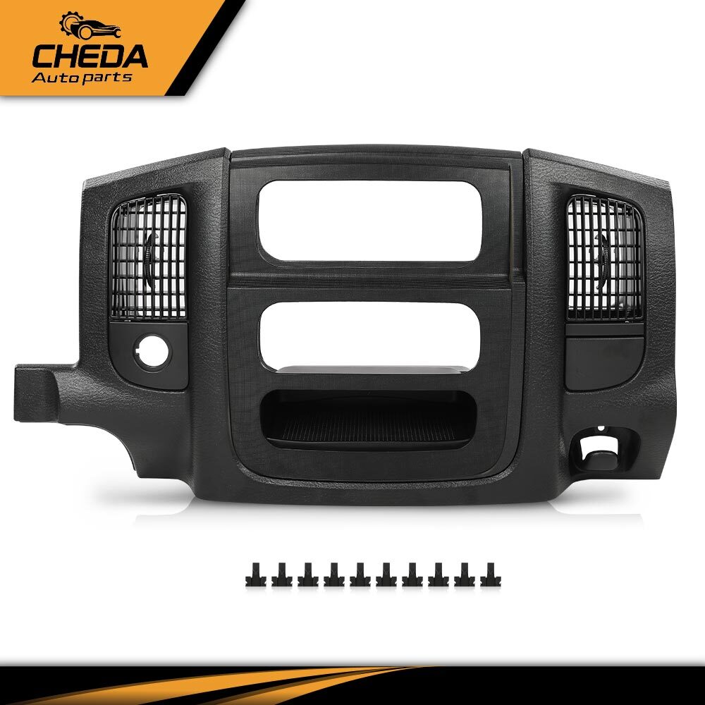 Fit For 02-05 Dodge Ram 1500 2500 Dash Radio Bezel Climate Trim Panel Vent Black